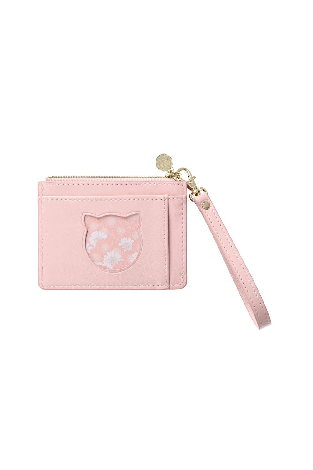 Paul & Joe porte-cartes fleuri rose simili cuir