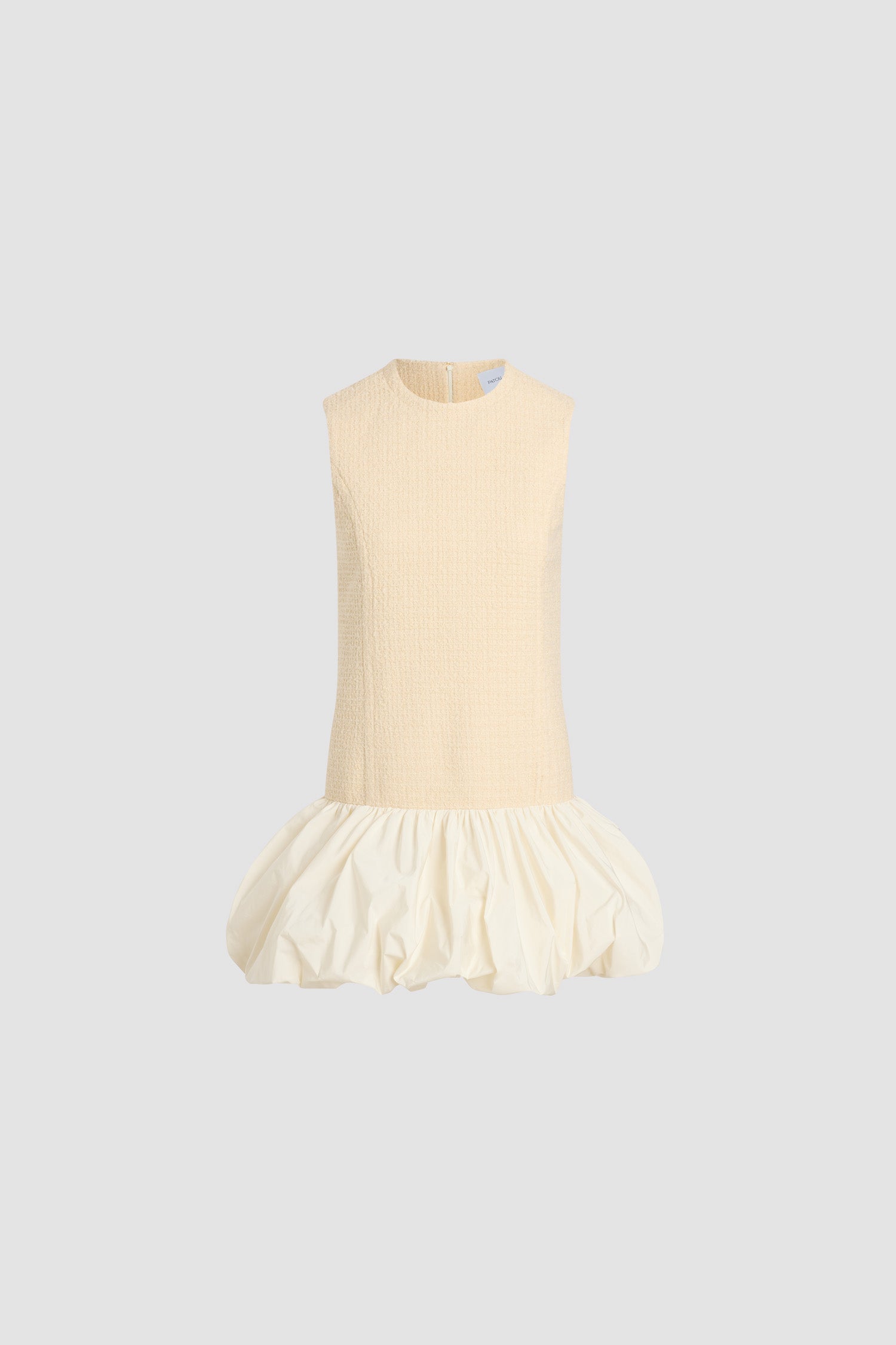 Patou H25DR205 robe tweed Snowberry White laine