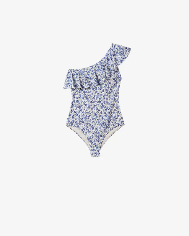 Isabel Marant Sicilya MB0001 maillot de bain bleu floral 1 pièce