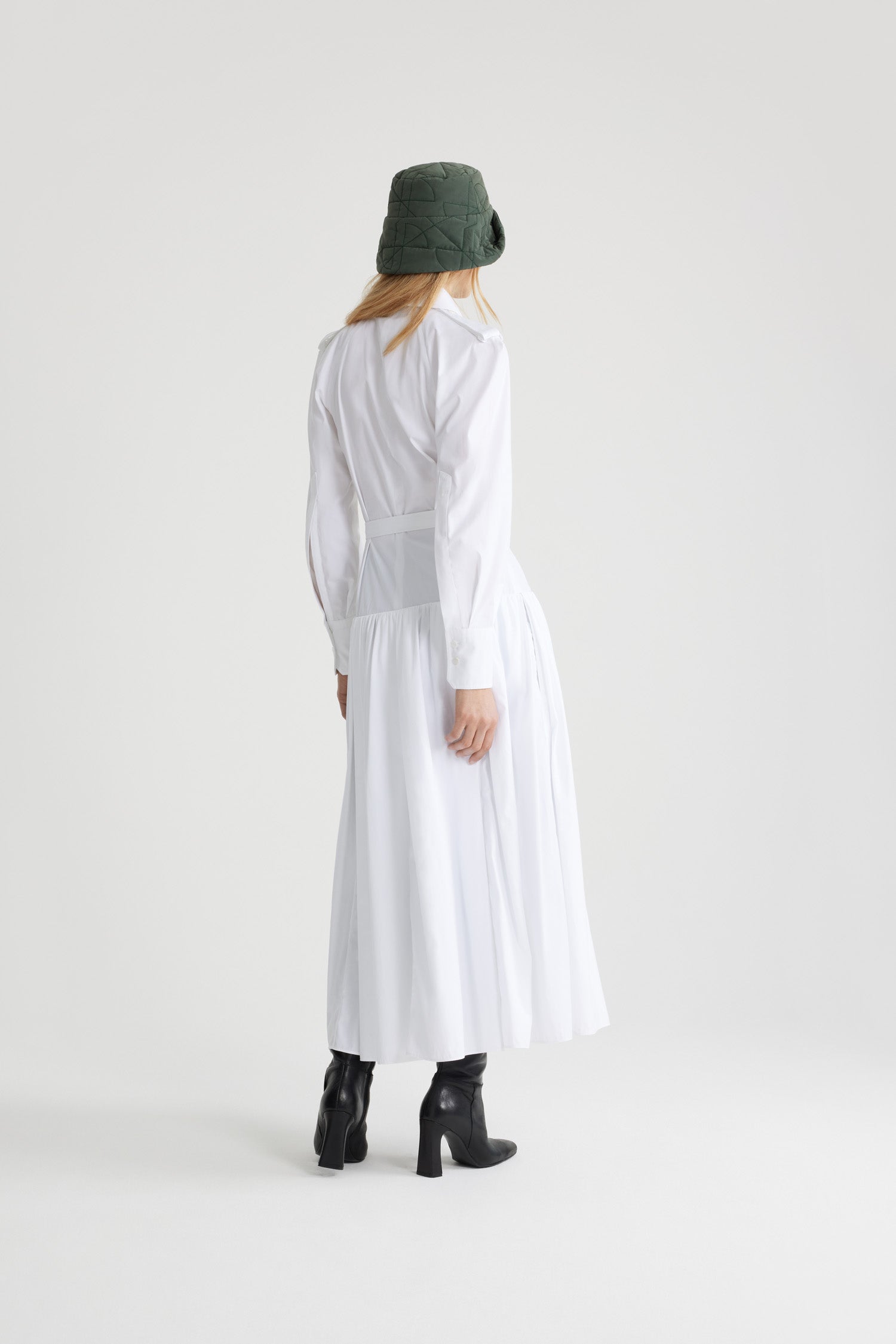 Patou DR154 robe chemise maxi coton bio blanche