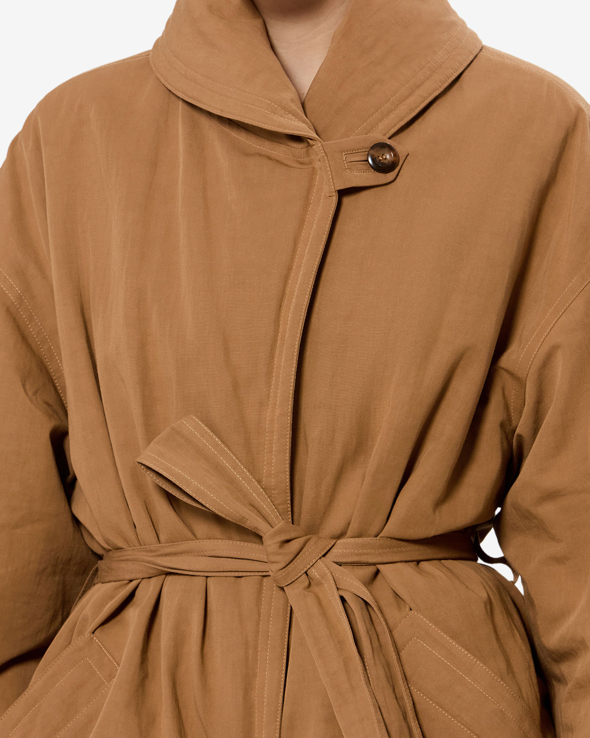 Isabel Marant Volinda manteau ceinturé camel gabardine