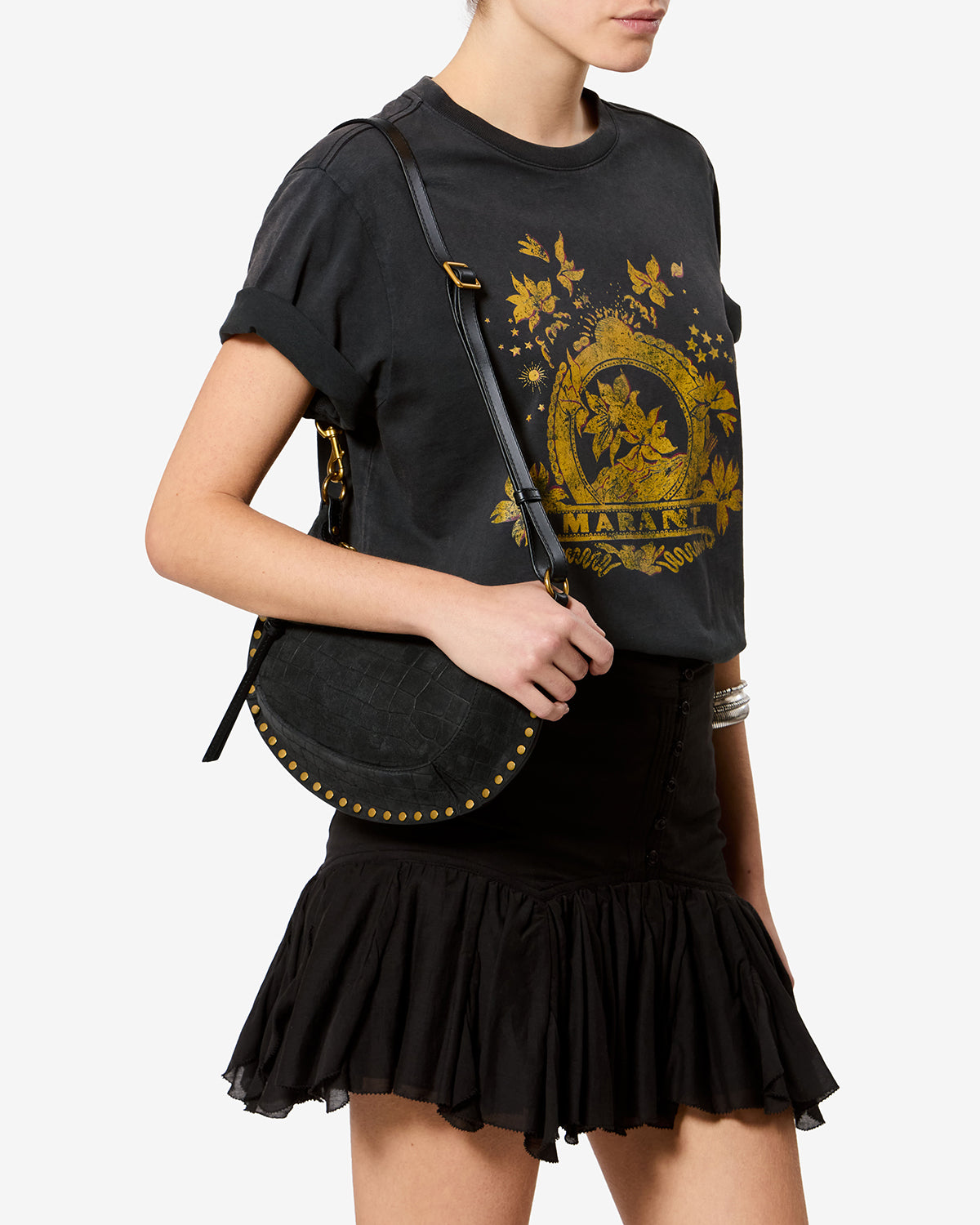 Isabel Marant Oskan Moon PP0003FA sac cuir noir croco