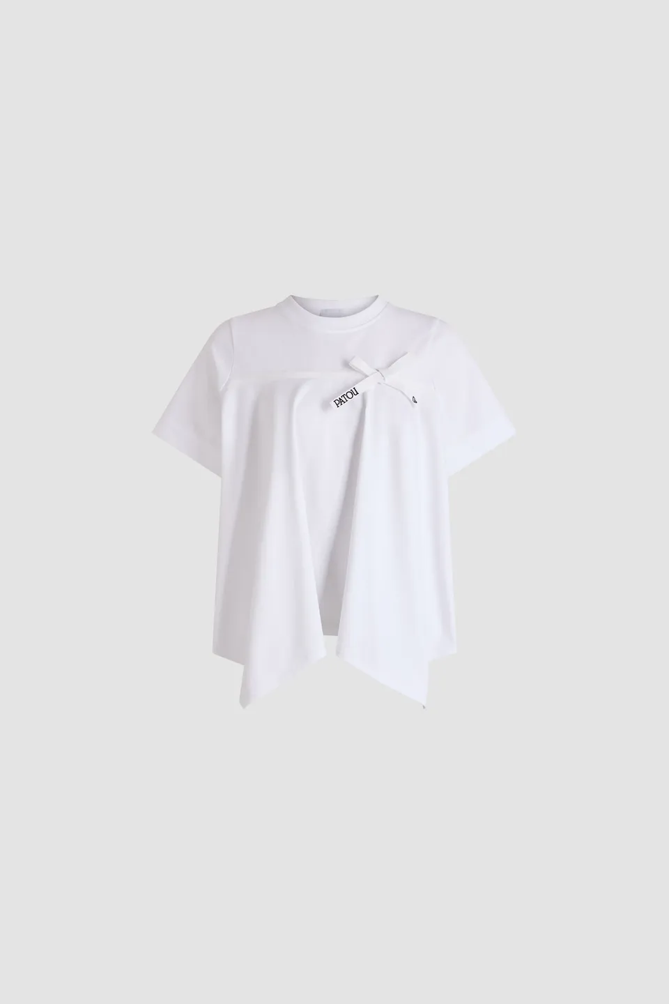 Patou H26JE259 t-shirt coton bio drapé White noeud