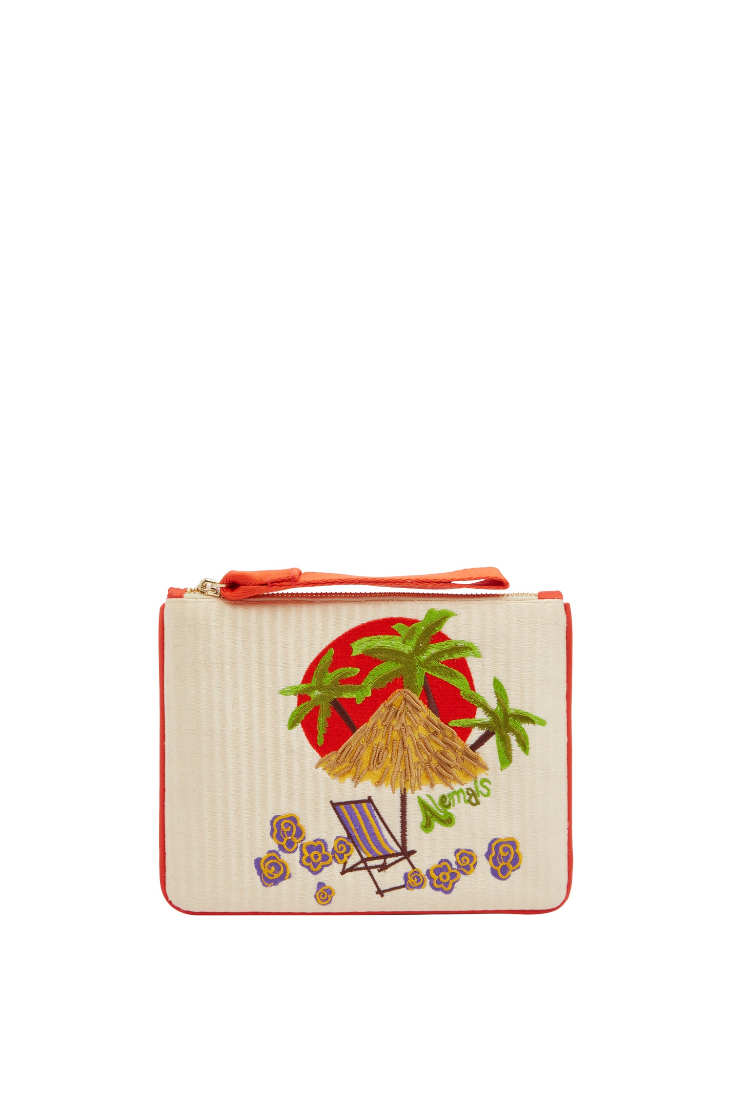 Alemaïs Island Cove pochette clutch brodée motif île
