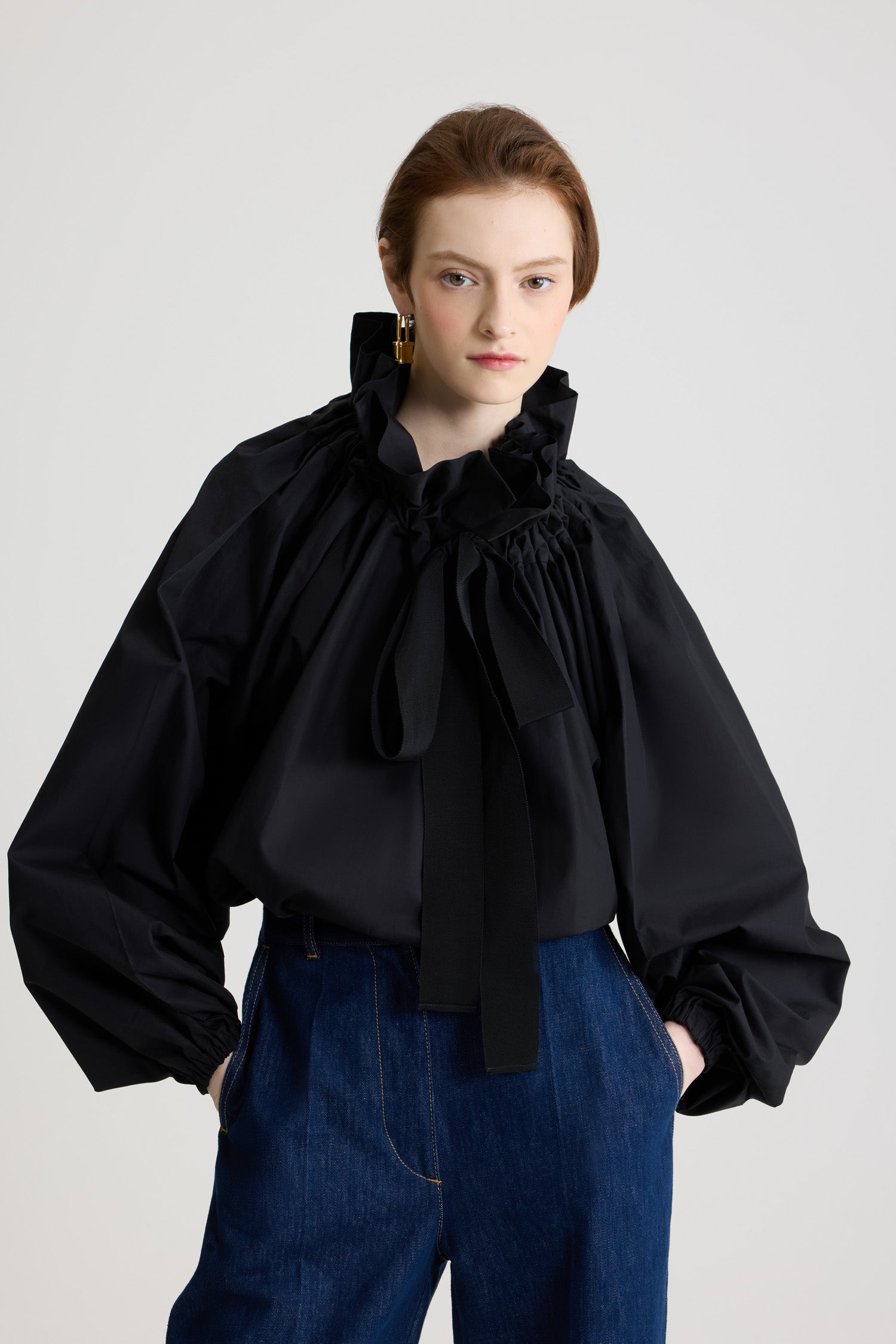 Patou P26TO0170017999B blouse noire coton bio