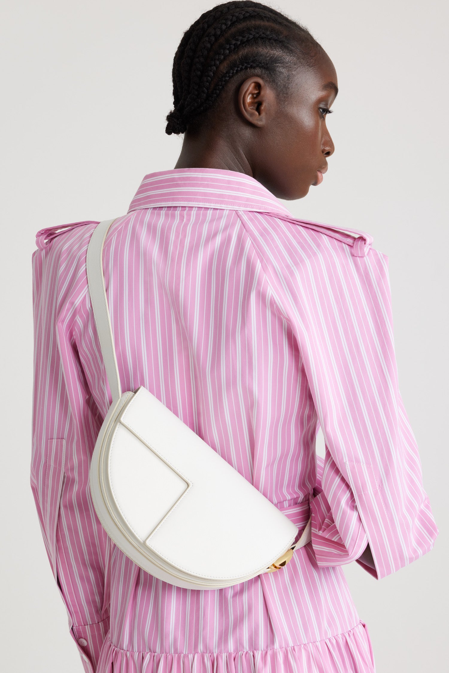 Patou Le Patou BA001 sac cuir Angora demi-lune