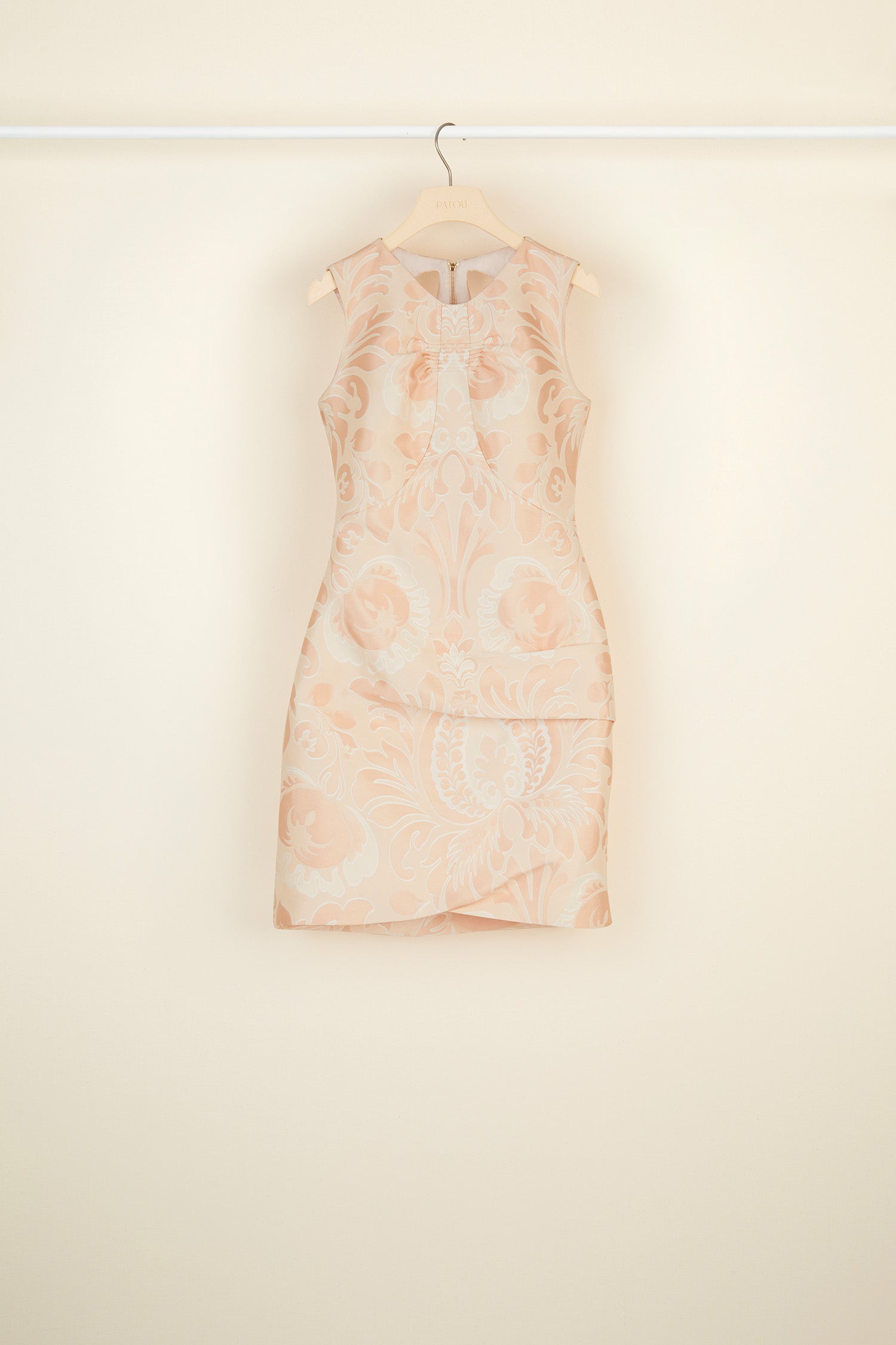 Patou DR018 Robe brocart fleurie Peach Blossom mini