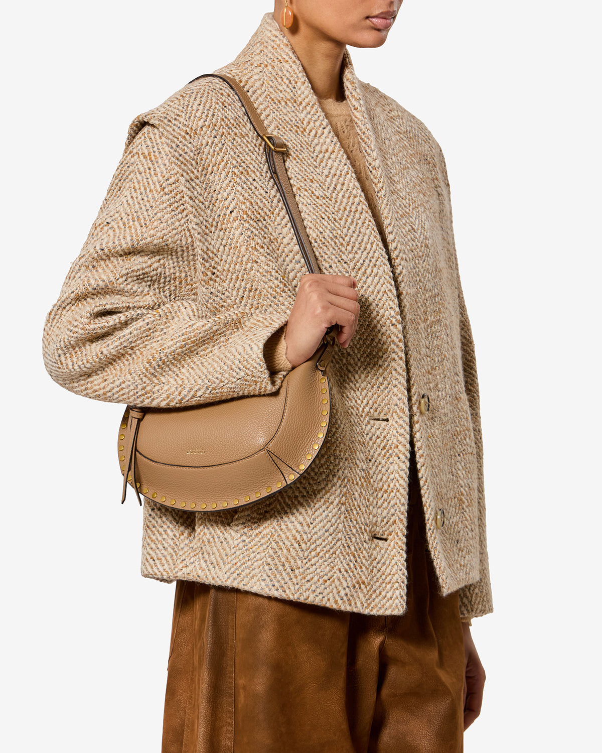 Isabel Marant Oskan Moon PP0003FA sac cuir cappuccino