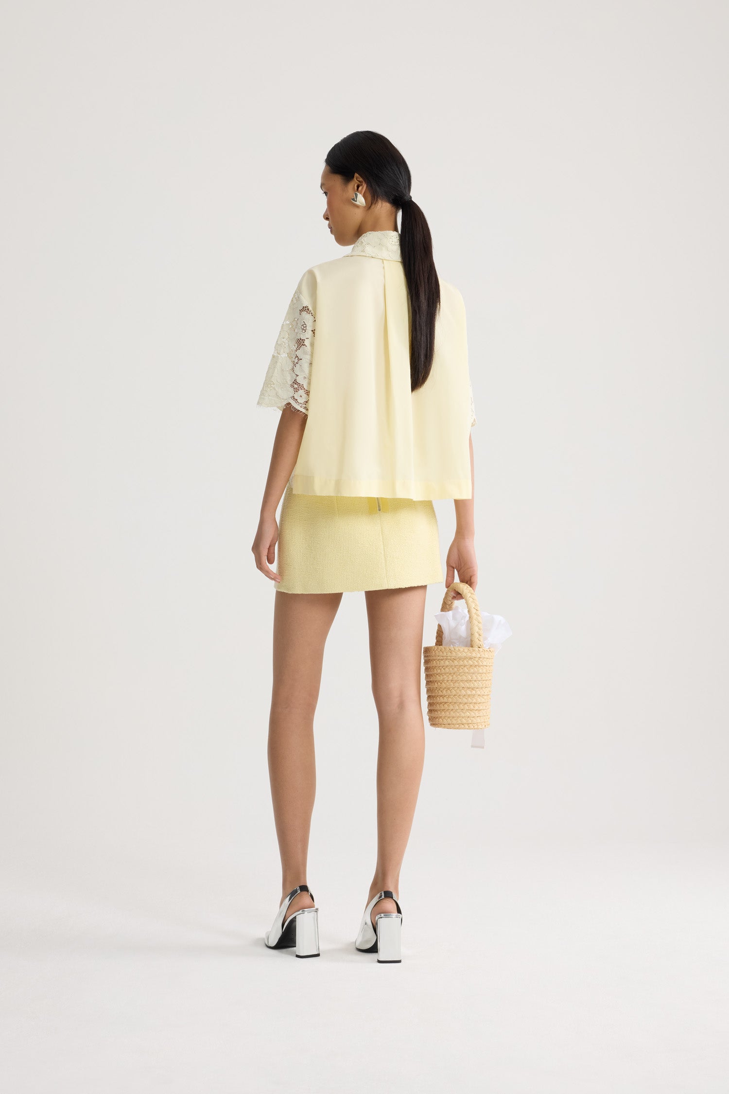 Patou BL056 chemise coton jaune Lemonade manches courtes