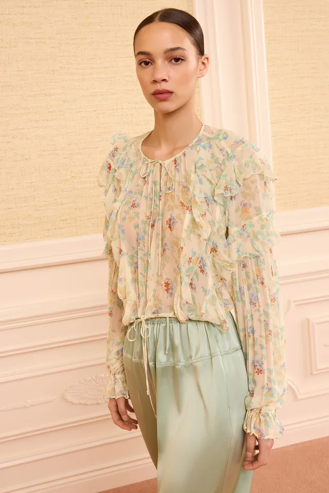 Ulla Johnson Delfina chemisier soie Moon Petal