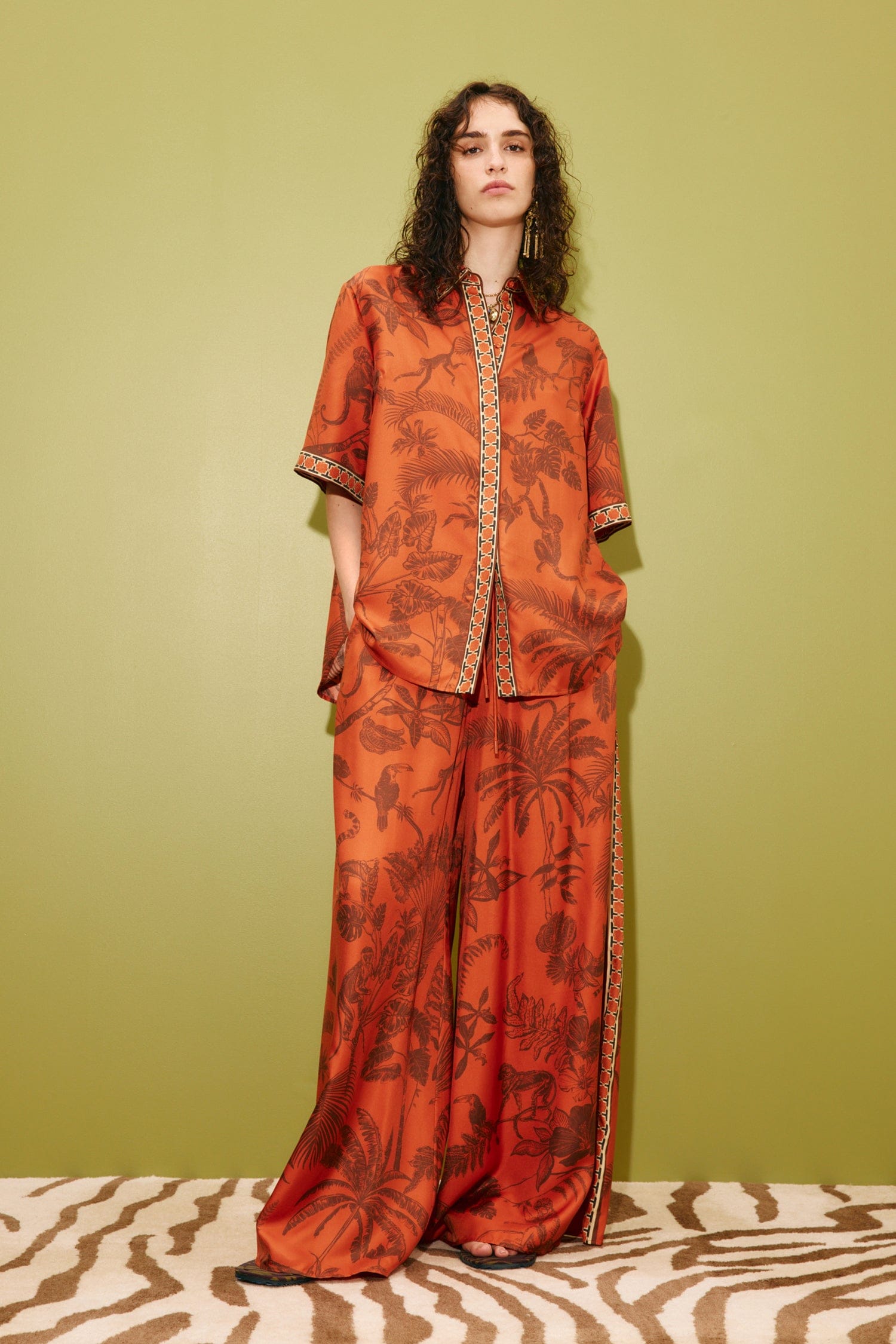Alemaïs Monkey Dance Silk pantalon palazzo soie large