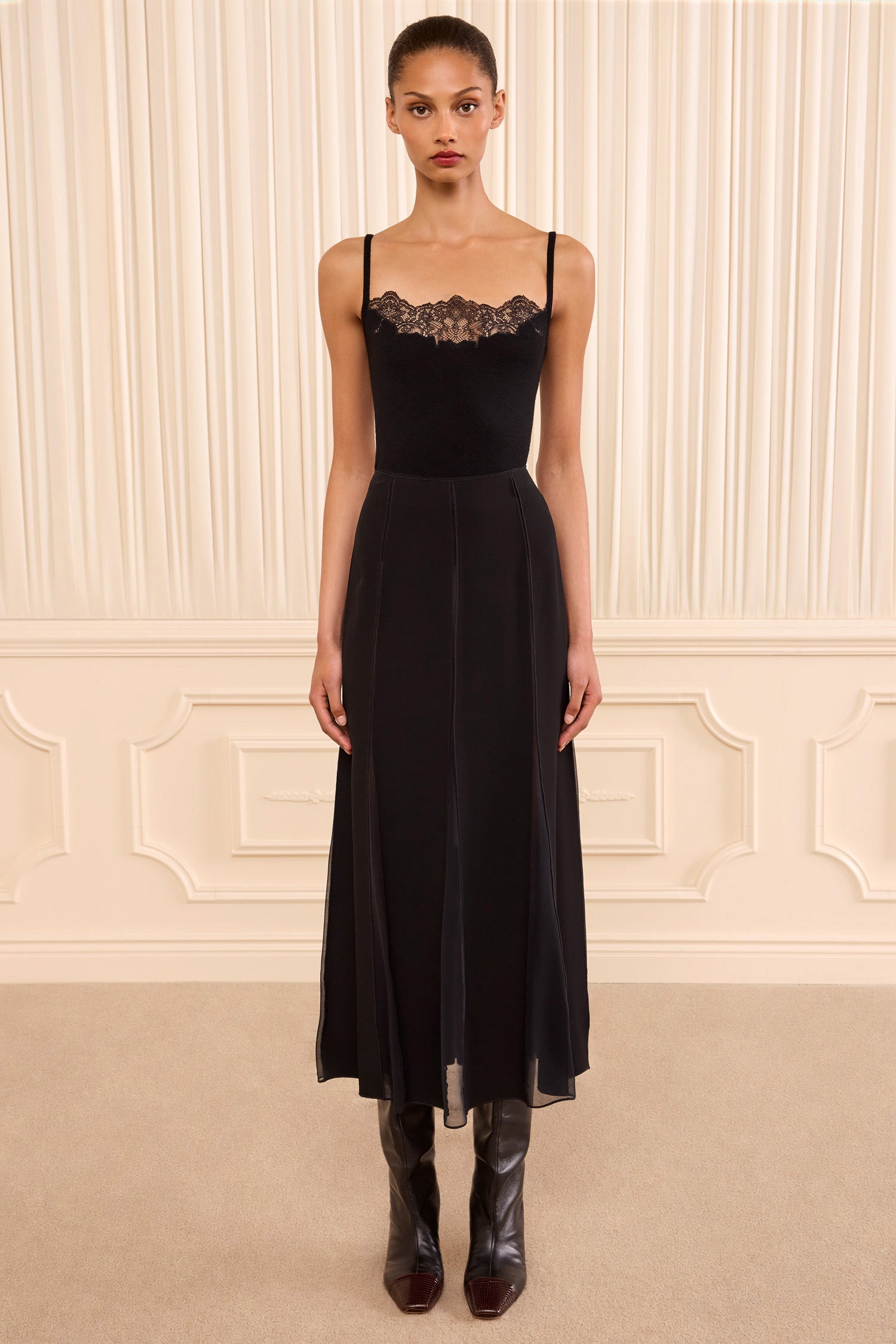Ulla Johnson Elia jupe midi Noir plissée viscose