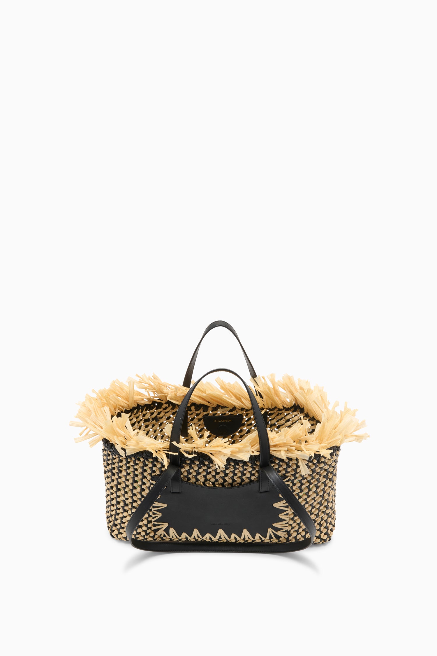 Ulla Johnson Lali Small E/W Tote sac noir natural cuir