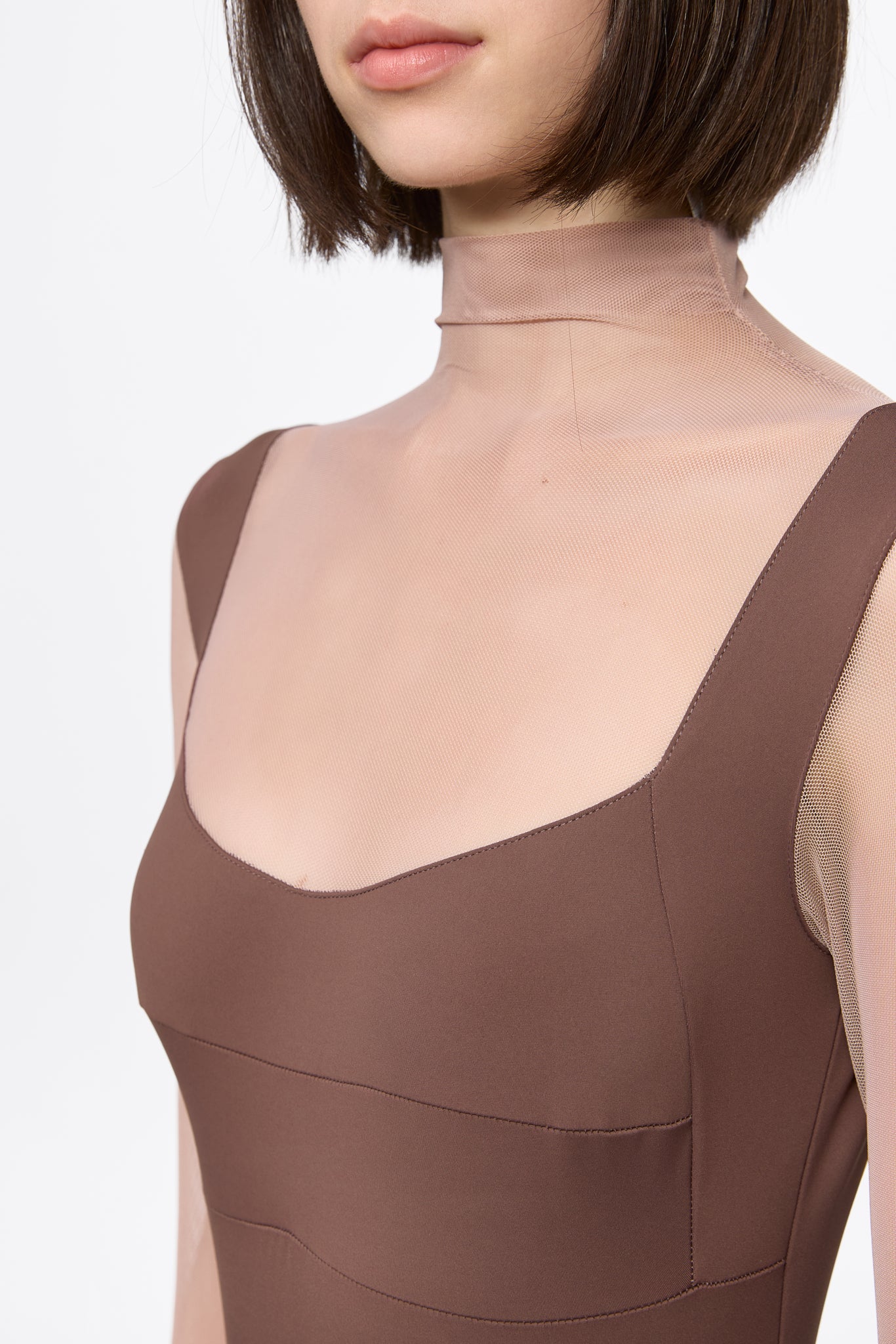 ATU Body Couture Bodysuits body corset marron manches longues