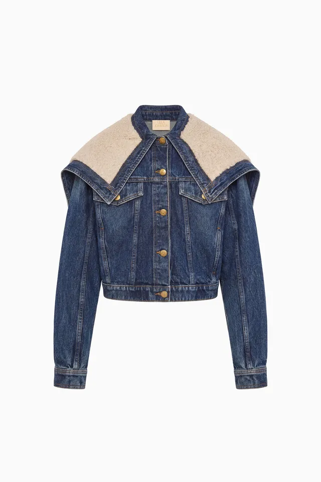 Ulla Johnson Sybil Veste Jean Nile 100% Coton Capuche