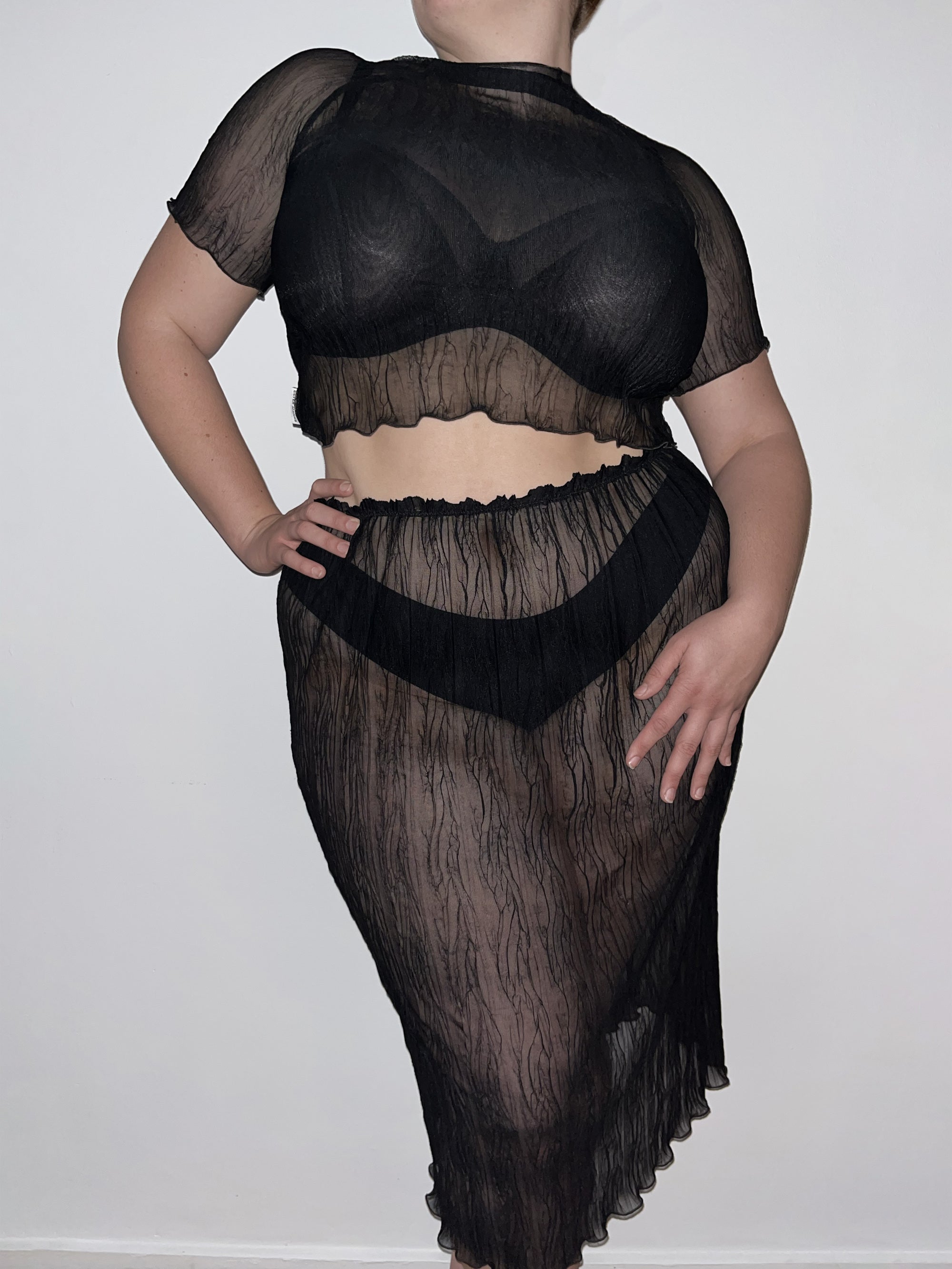 Ester Manas Black Crumpled Easy Top noir XS/S