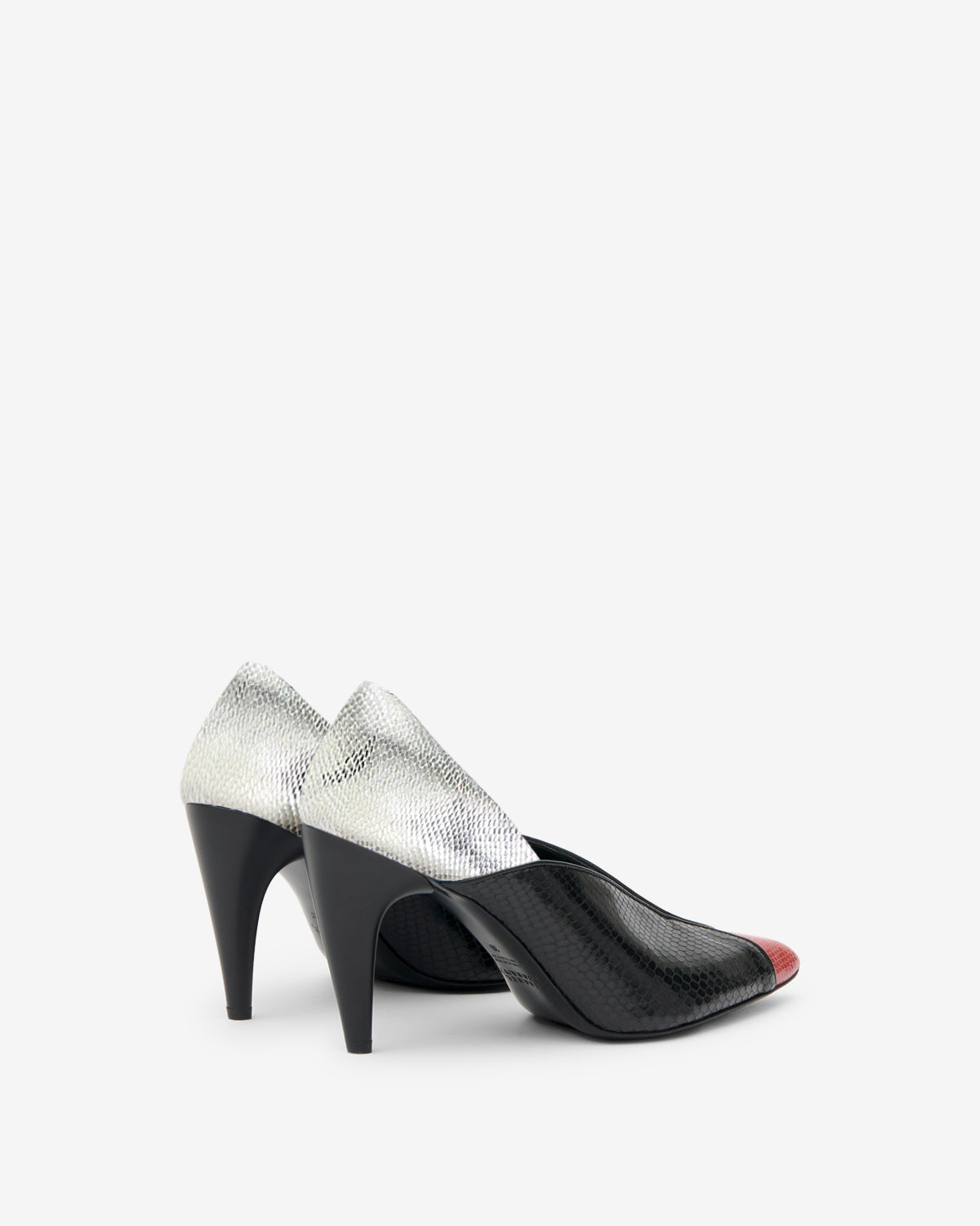 Isabel Marant Luza escarpins cuir noir-rouge 9 cm