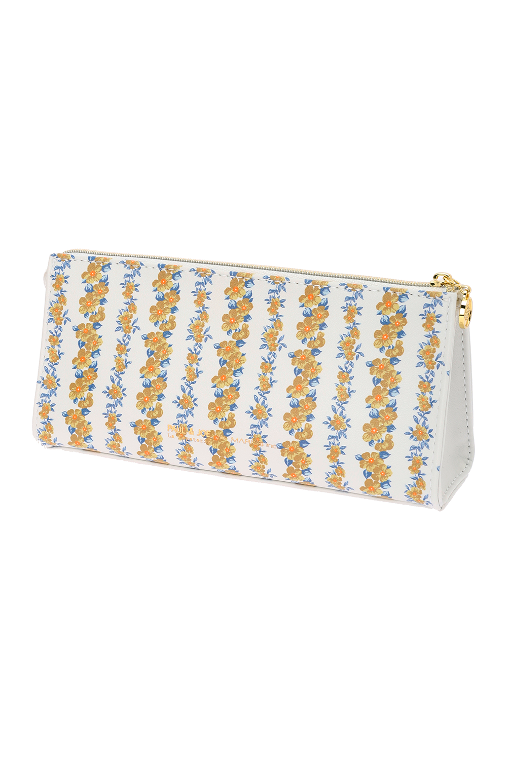 Paul & Joe trousse florale beige triangulaire cuir
