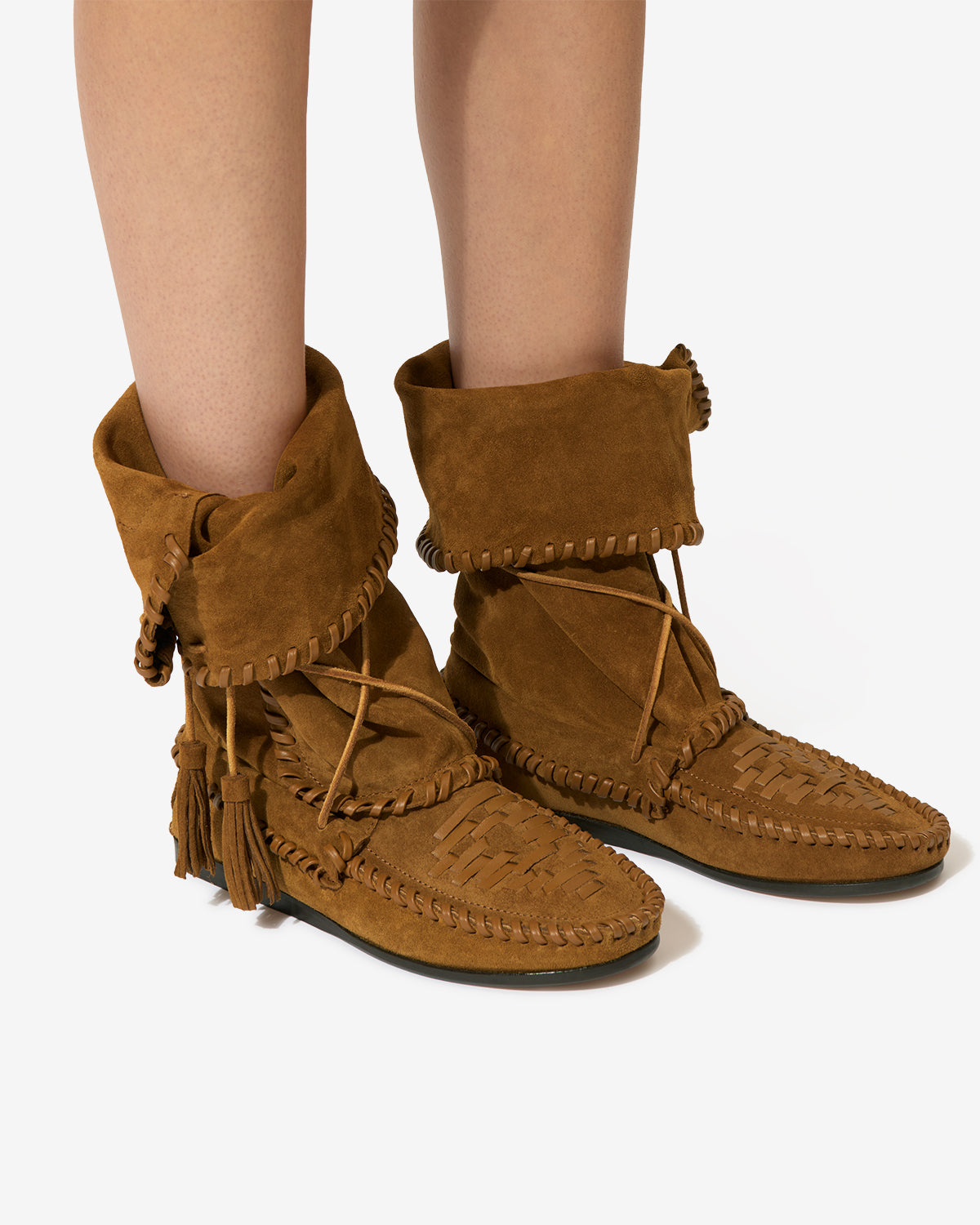 Isabel Marant Winki bottes cuir suédé bronze clair