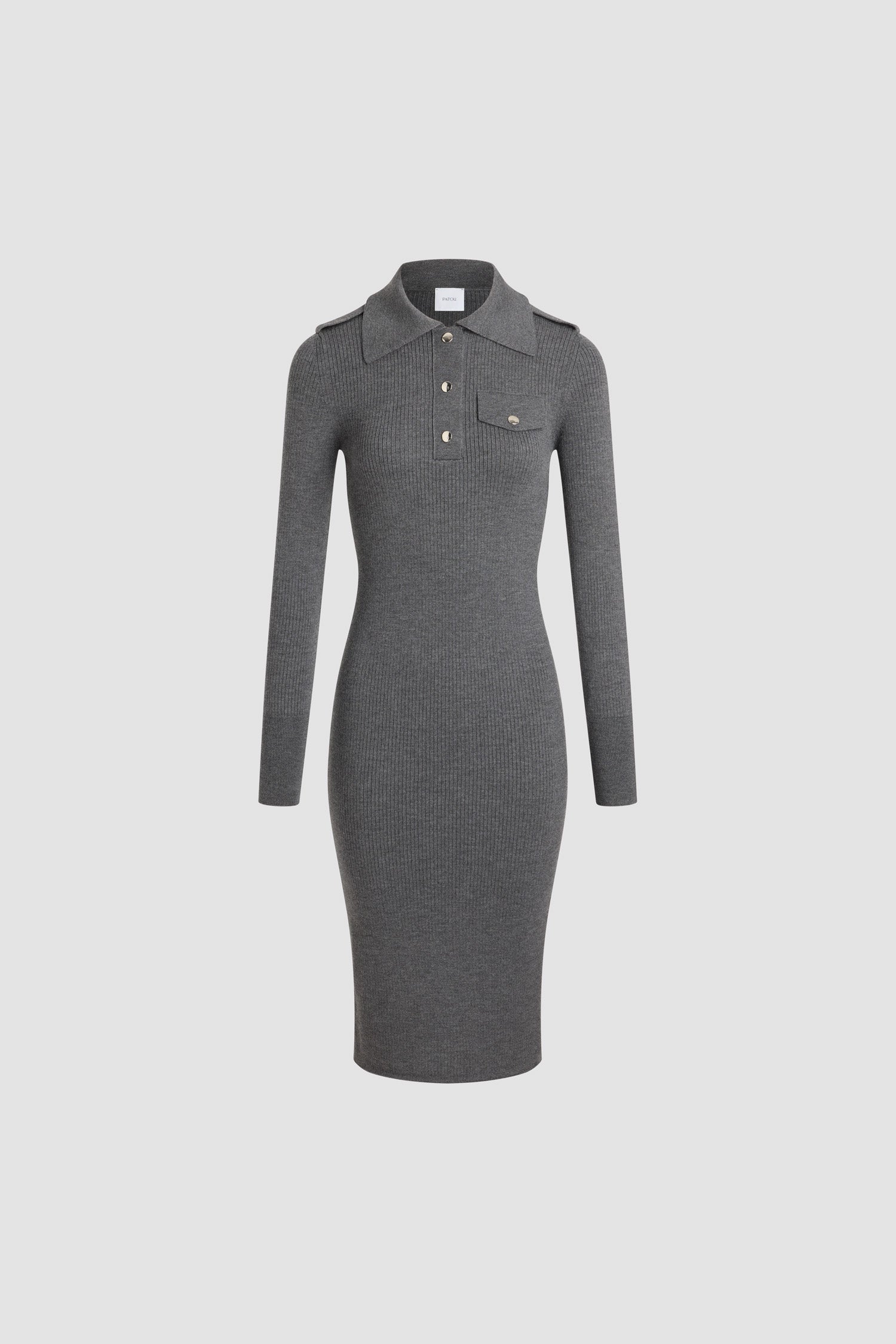 Patou KN268 H25KN2688040964G robe midi laine grise Mercury XS-XL