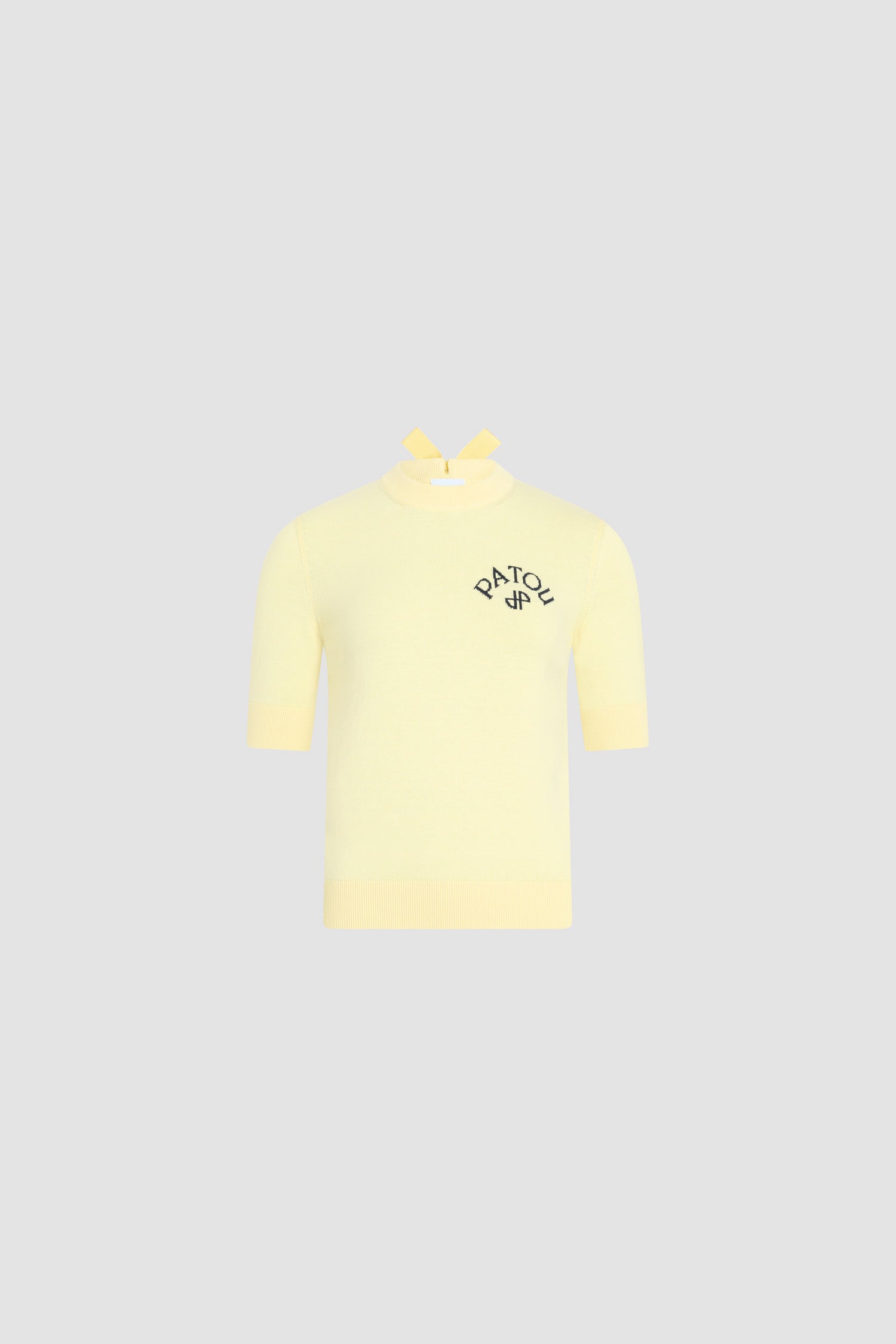 Patou Knitwear P26KN3008045221Y pull jaune coton manches