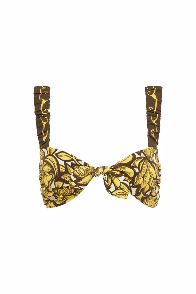 Alemäis Mona Tie haut de bikini imprimé fleur banane