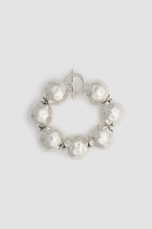 Patou JW131 bracelet laiton argenté martelé