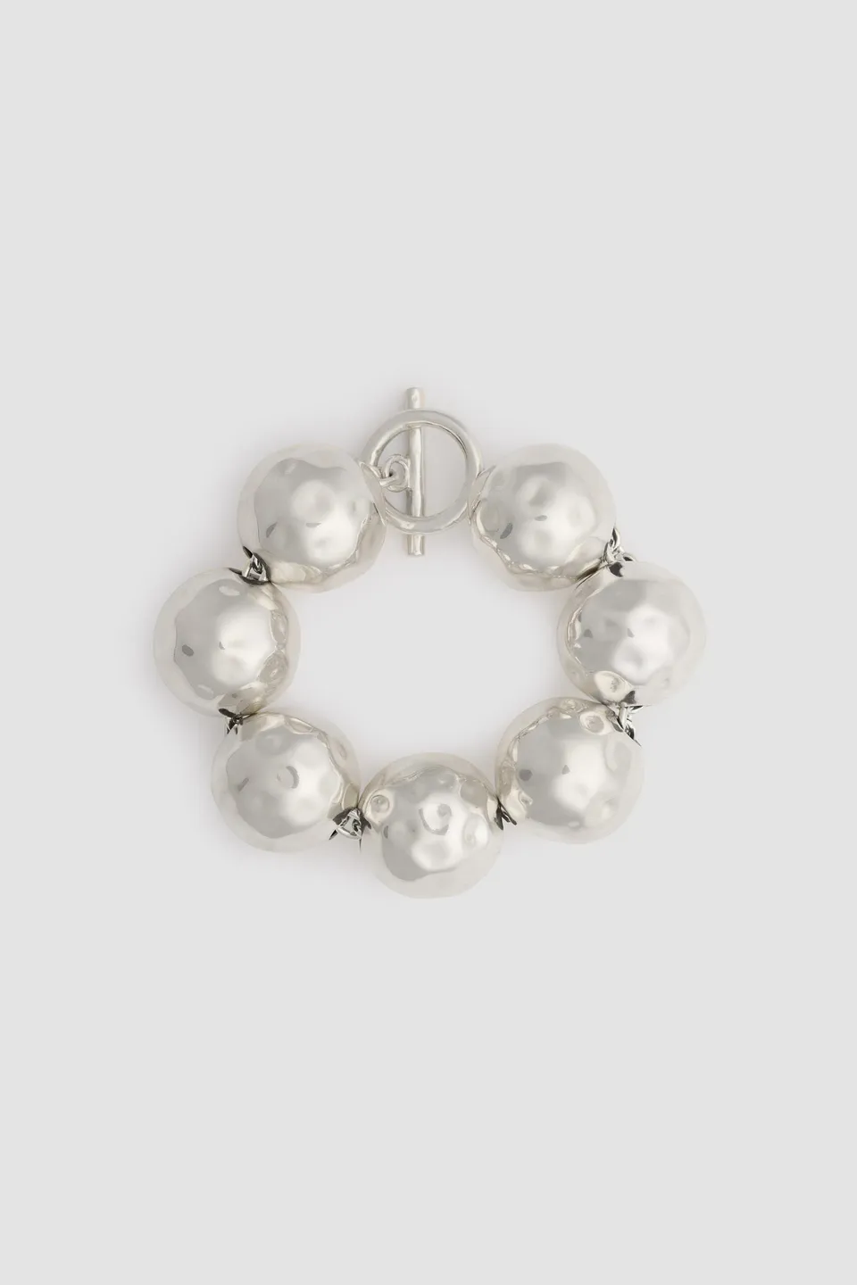 Patou JW131 bracelet laiton argenté martelé