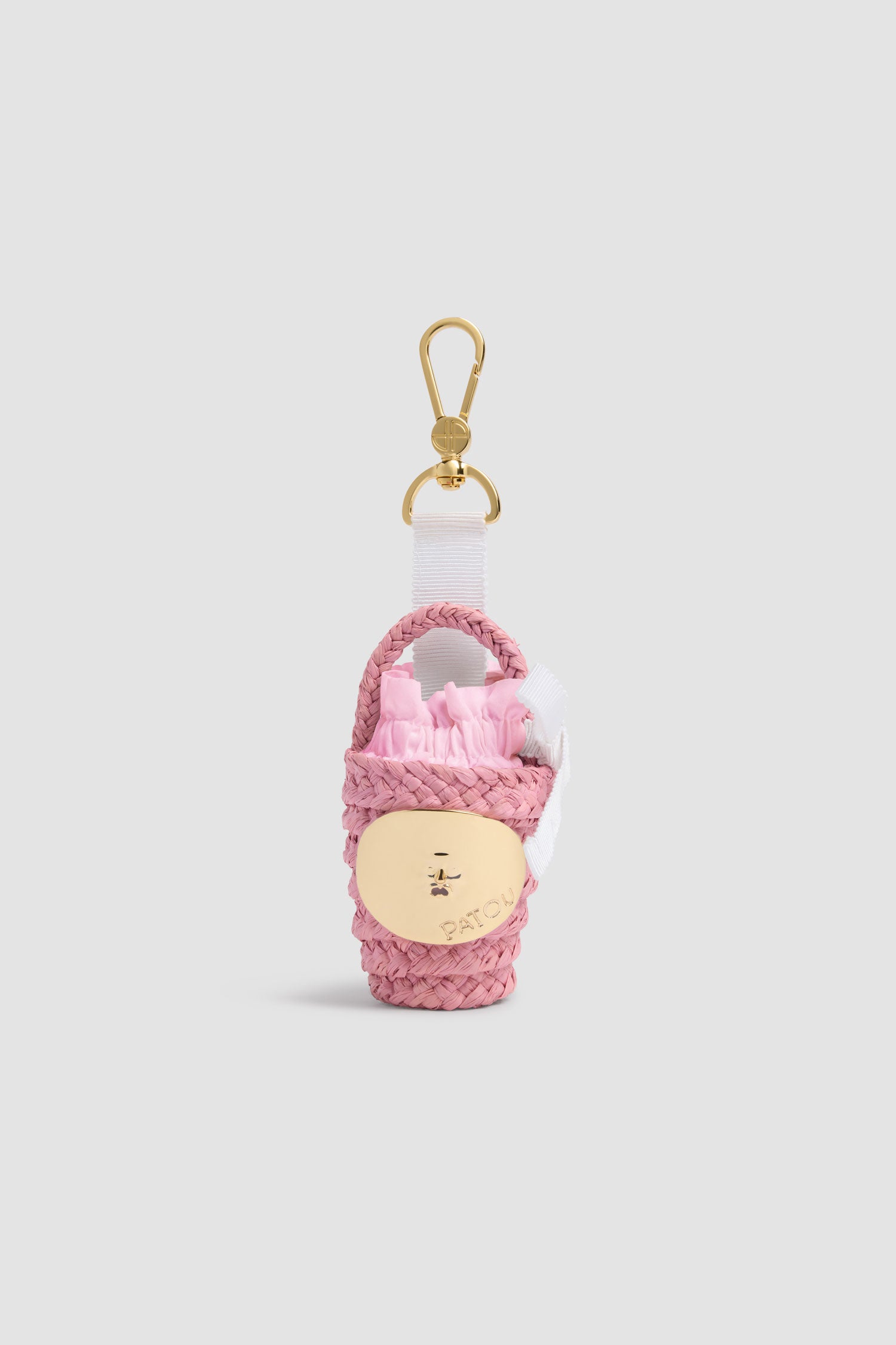 Patou GG Bucket charme sac raphia rose Pink Parfait