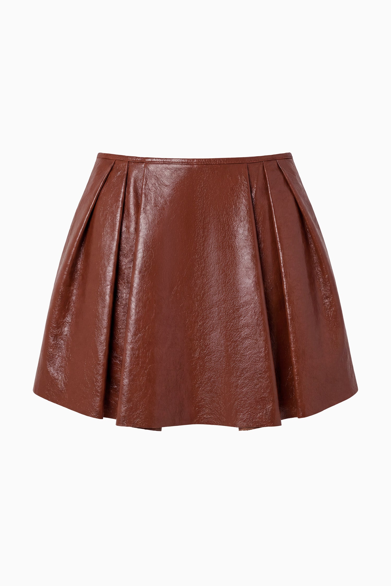 Ulla Johnson Sophie mini jupe cuir Cognac