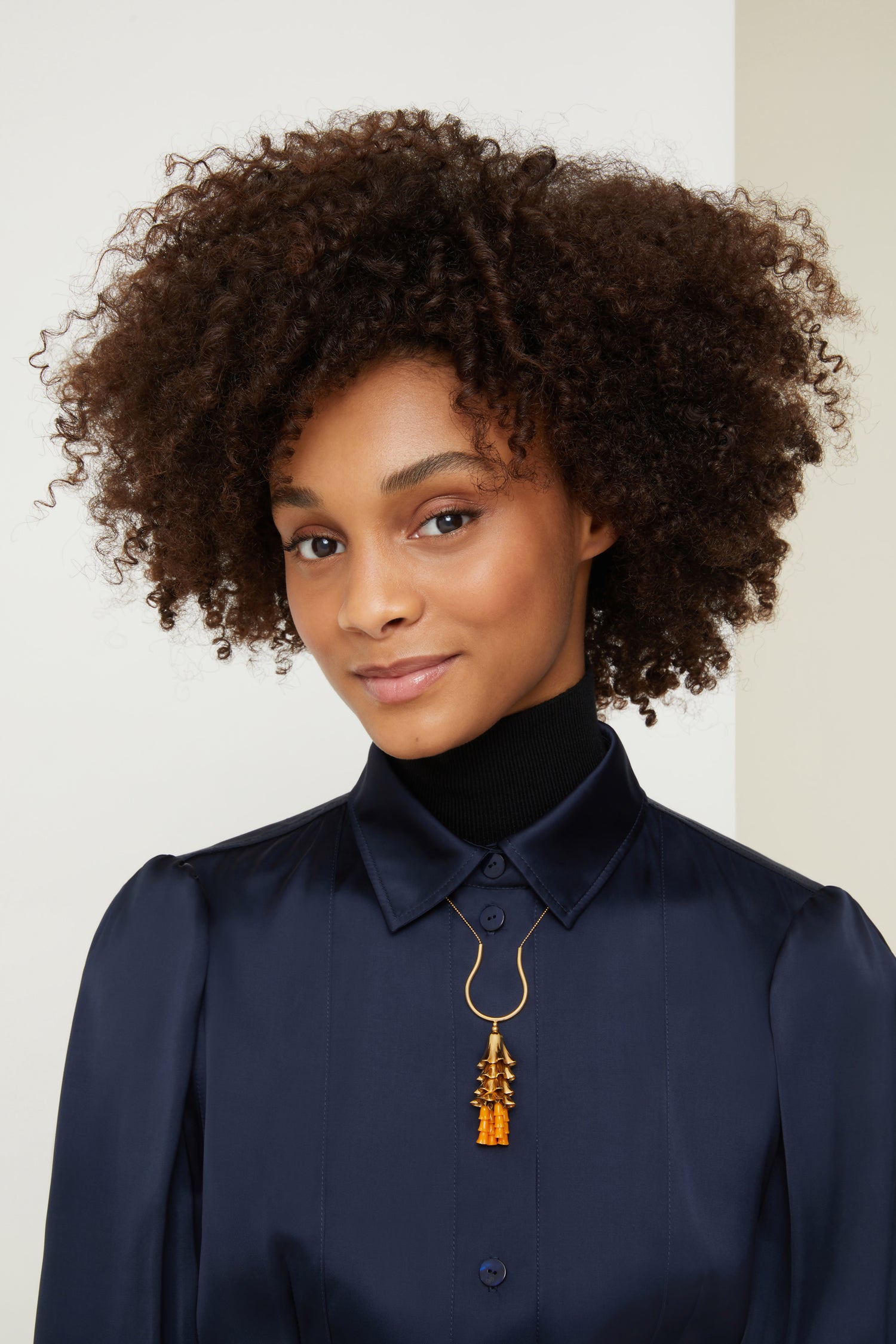 Patou A21JW068 collier pendentif Orange laiton perles