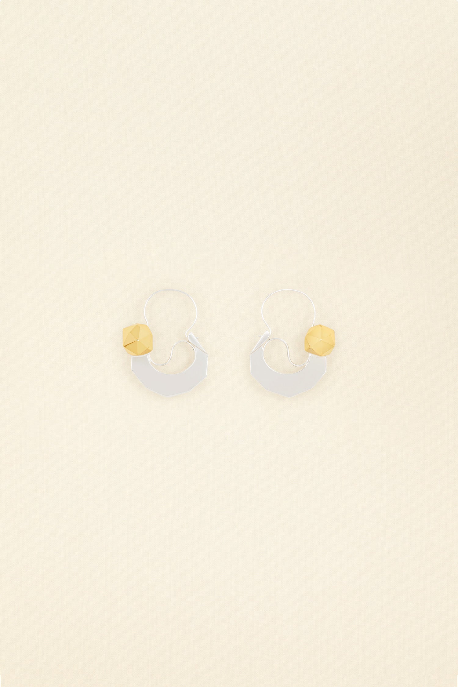 Patou JW0541000292S boucles croissant bicolore laiton