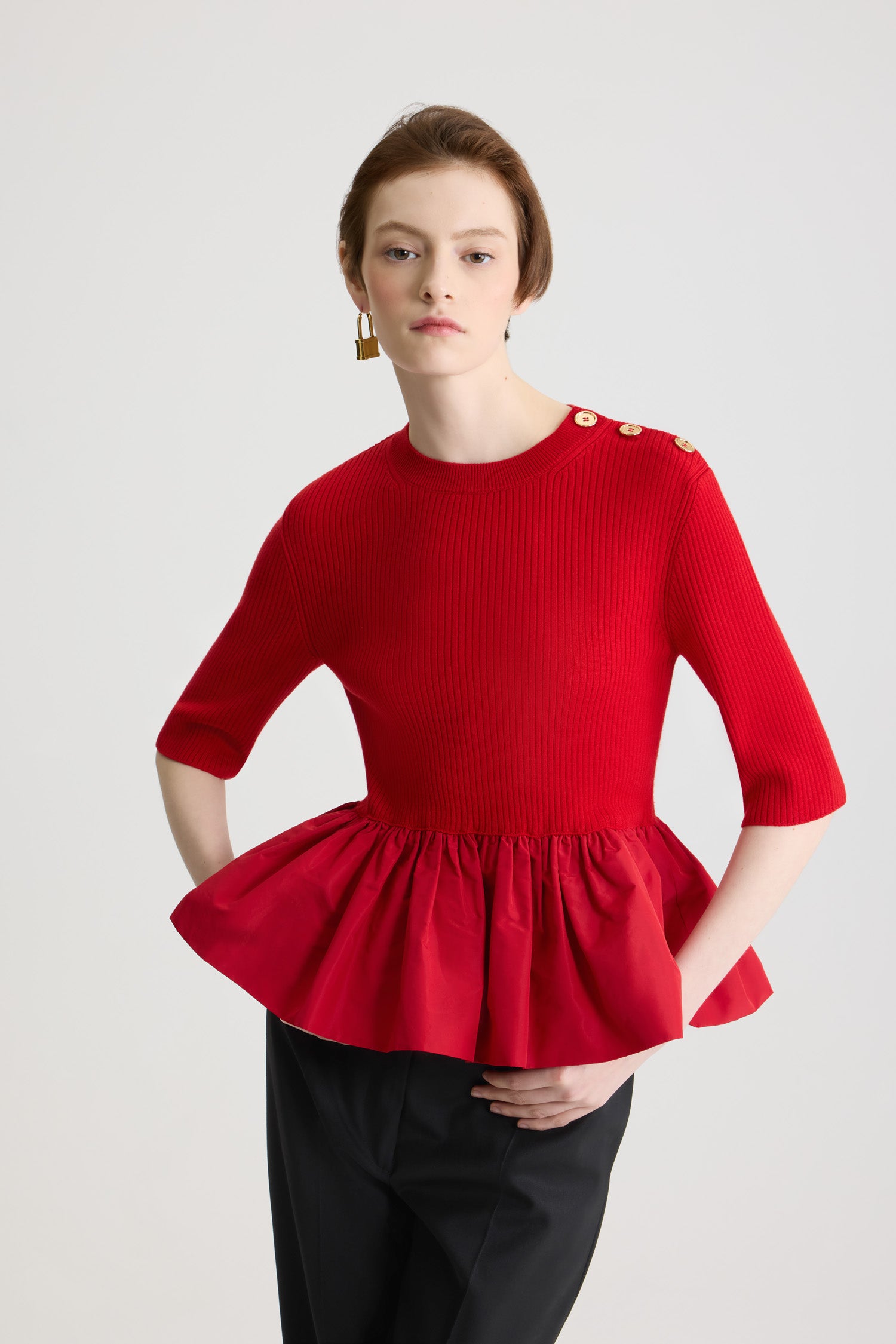 Patou KN273 pull maille rouge élixir volants XS-XL