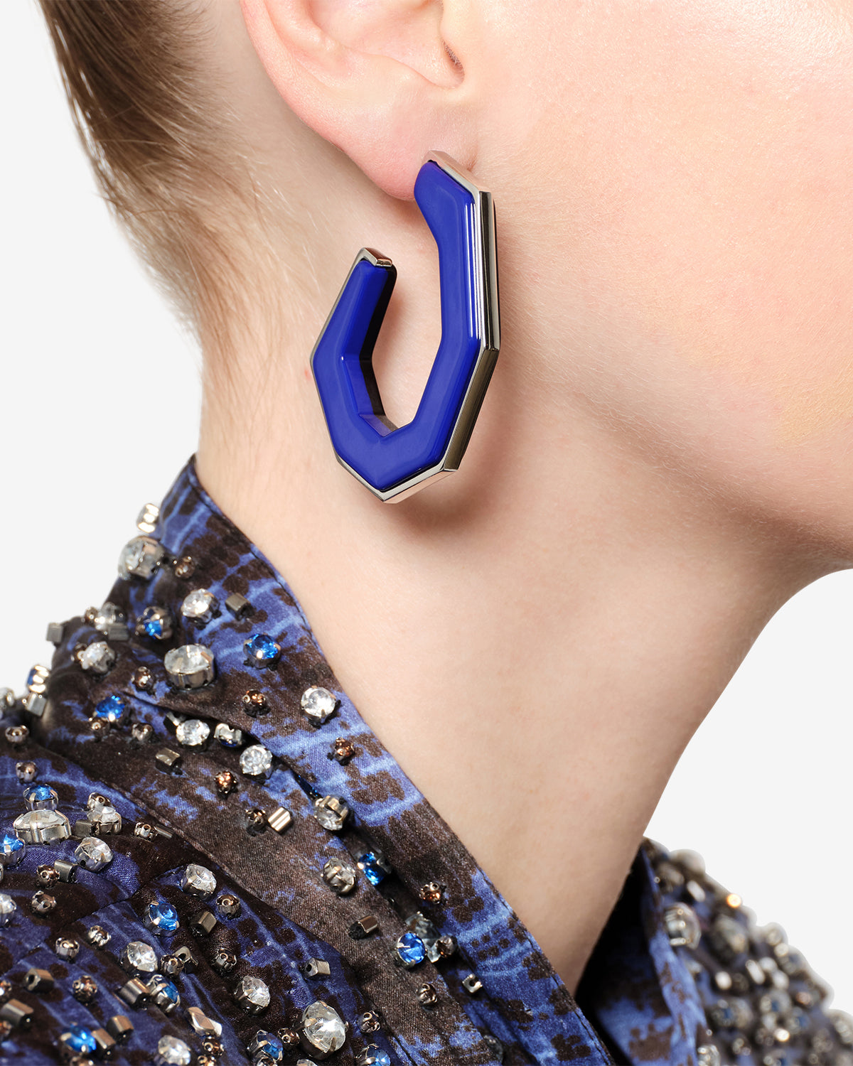 Isabel Marant Liu boucles créoles bleu argenté