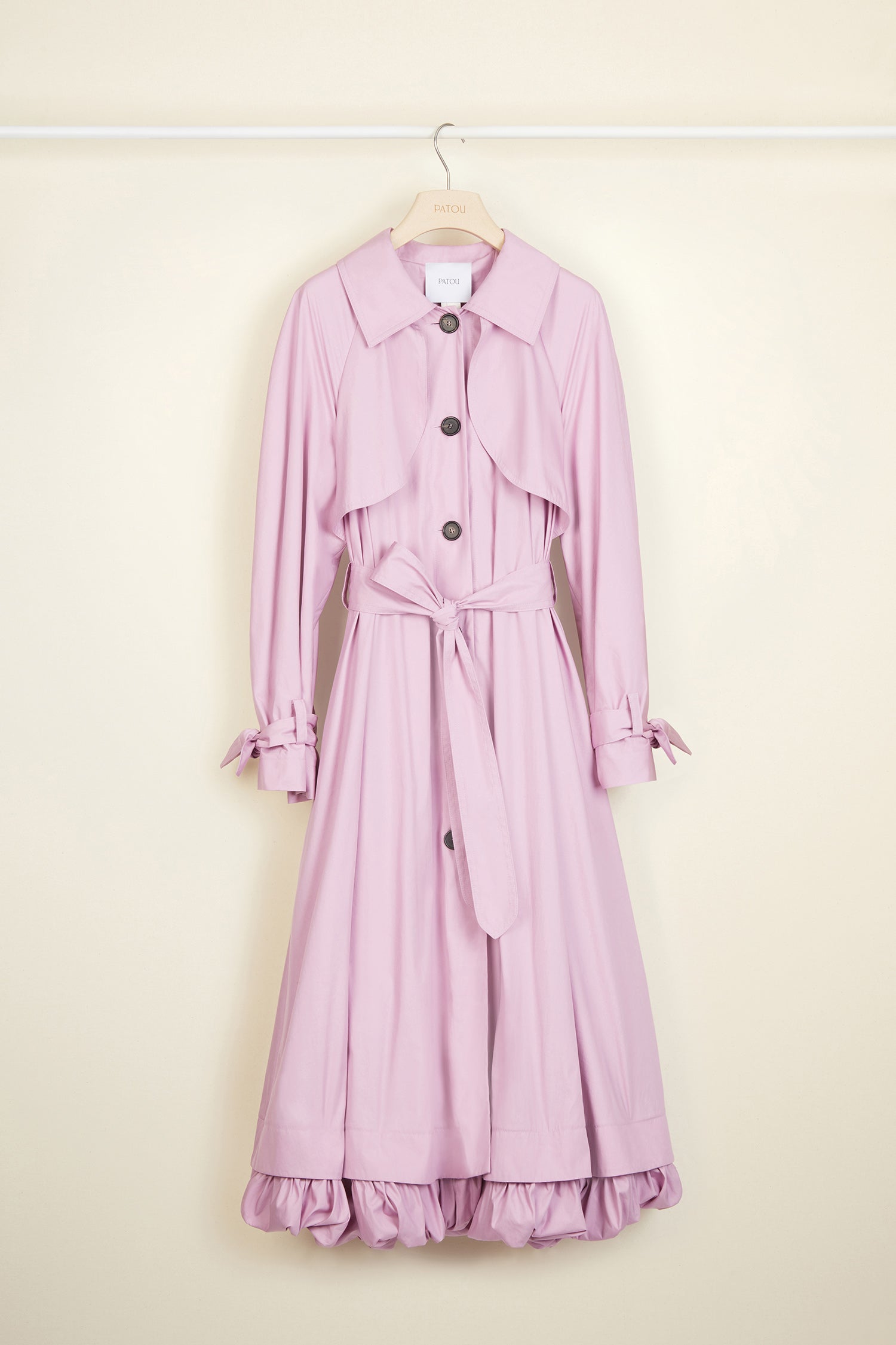Patou P20OU0050022476L trench lilas gabardine coton
