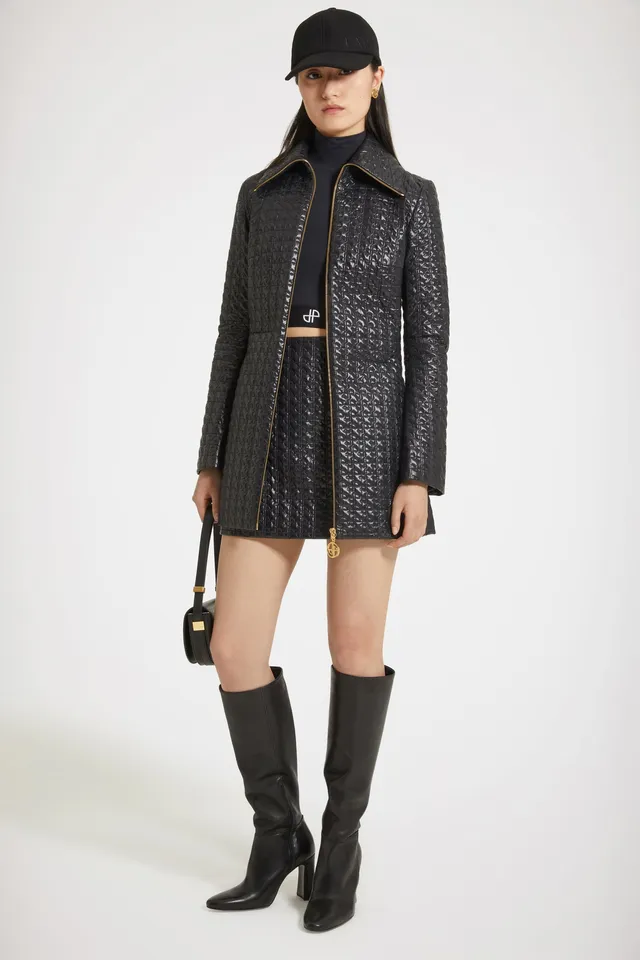 Patou JA033 veste matelassée noire nylon long
