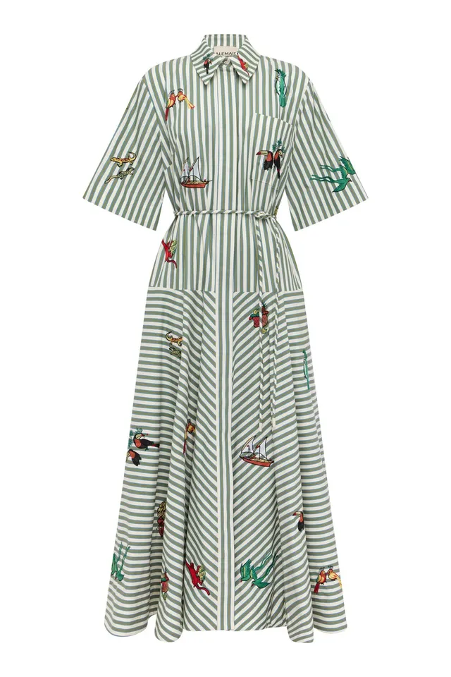 Alemais Bisou Embroidered Shirtdress robe chemise coton bio