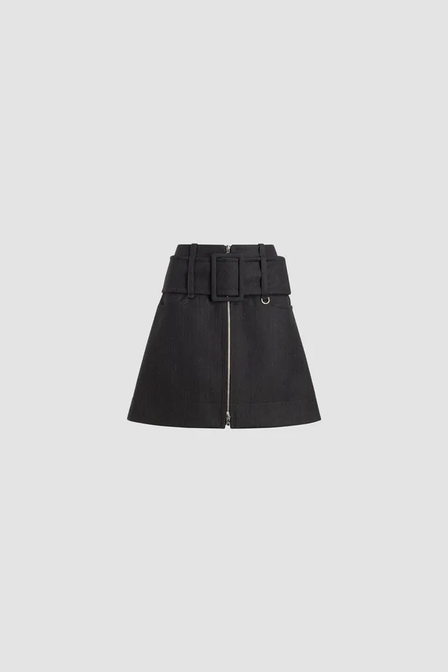 Patou SK092 mini jupe laine grise Mercury 36