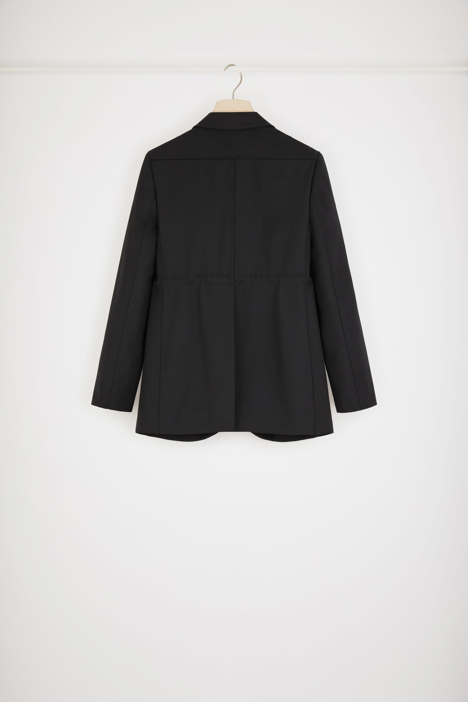 Patou JA026 veste laine vierge noire à cordon