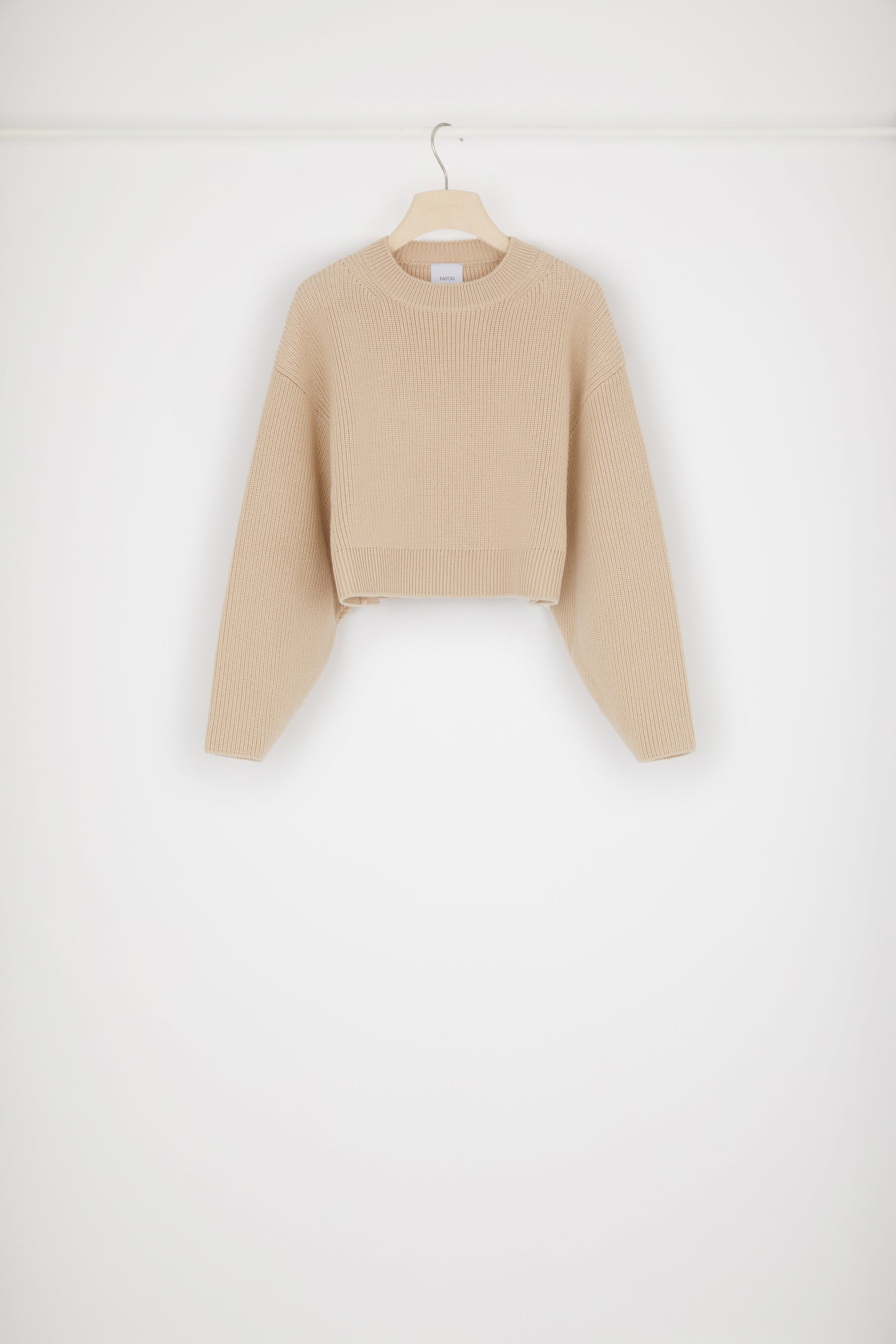 Patou Knitwear pull cropped laine mérinos beige H22KN095