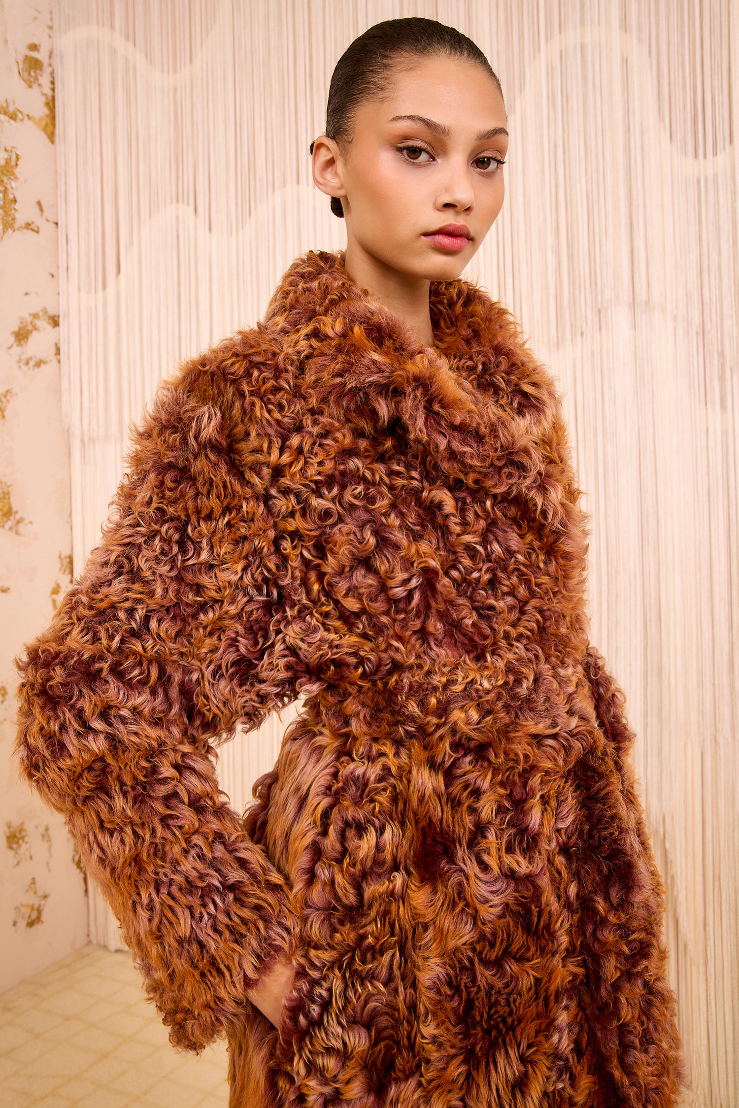 Ulla Johnson Ceryse manteau long Umber shearling réversible