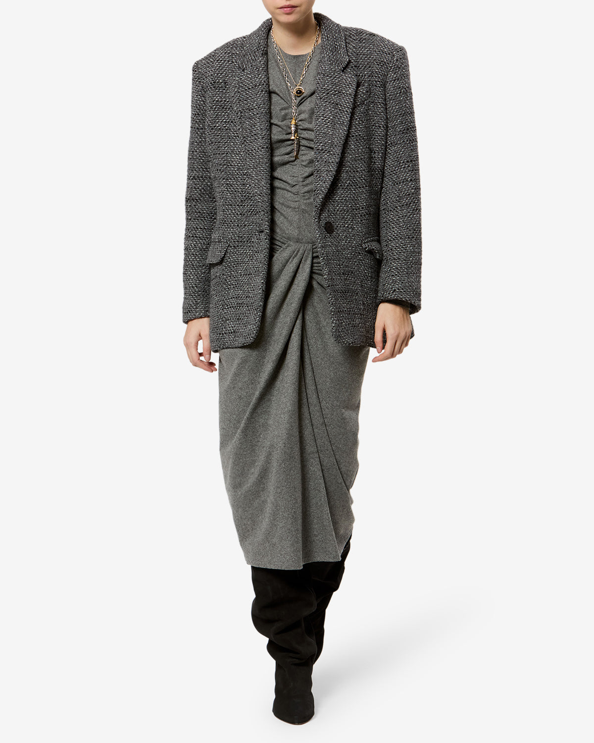 Isabel Marant Parly veste tailleur anthracite chevrons