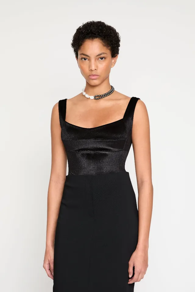 ATU Body Couture bodysuit velours noir col carré S