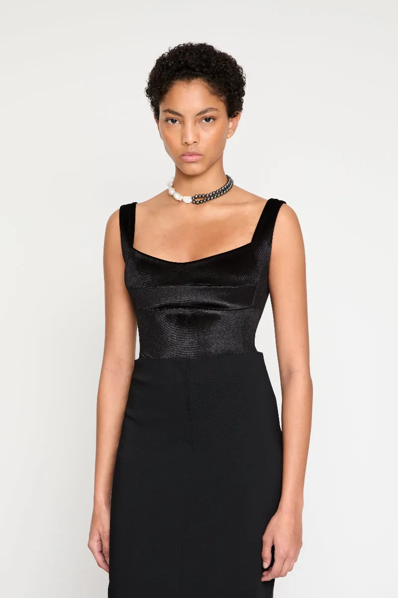 ATU Body Couture bodysuit velours noir col carré S