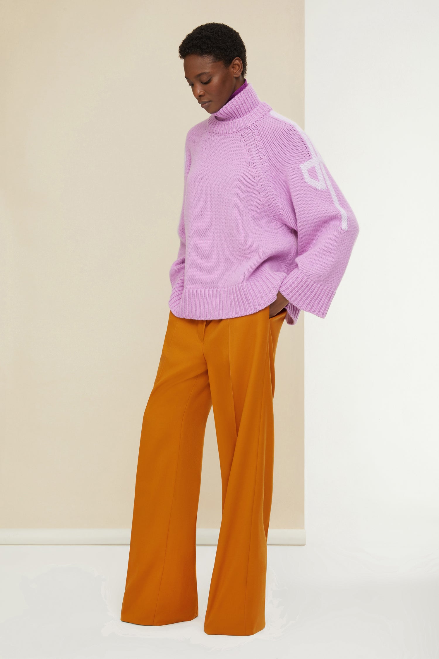 Patou Knitwear pull KN0608043475L laine cachemire lilas
