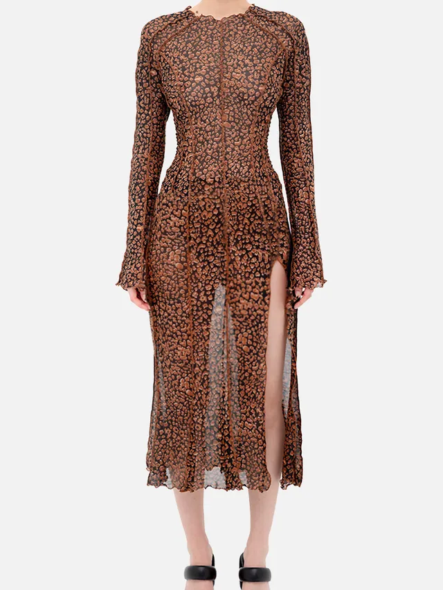 Ester Manas Feline Dress robe imprimée XS/S stretch