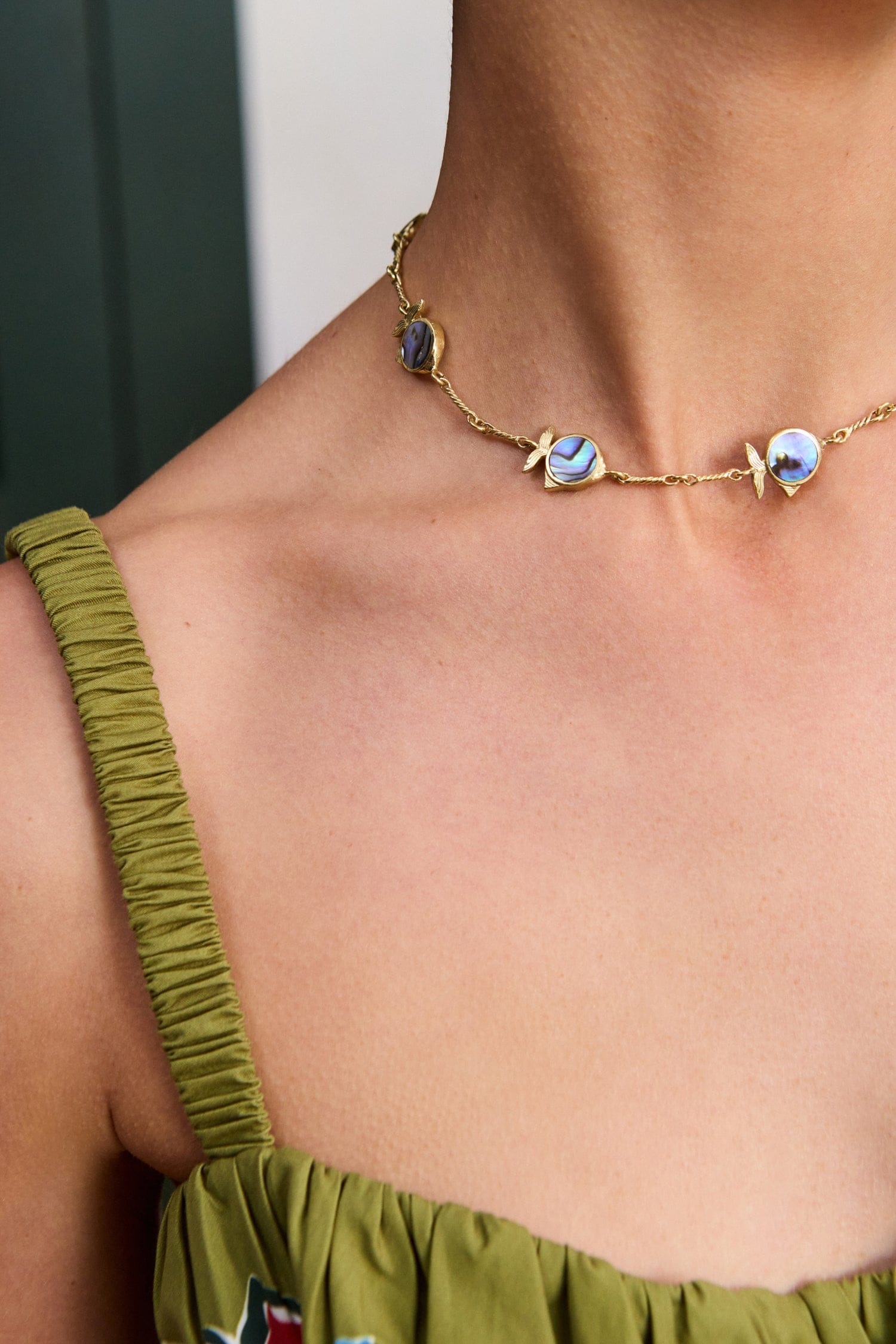 Alemais Calypso Paua Fish Necklace collier poisson paua