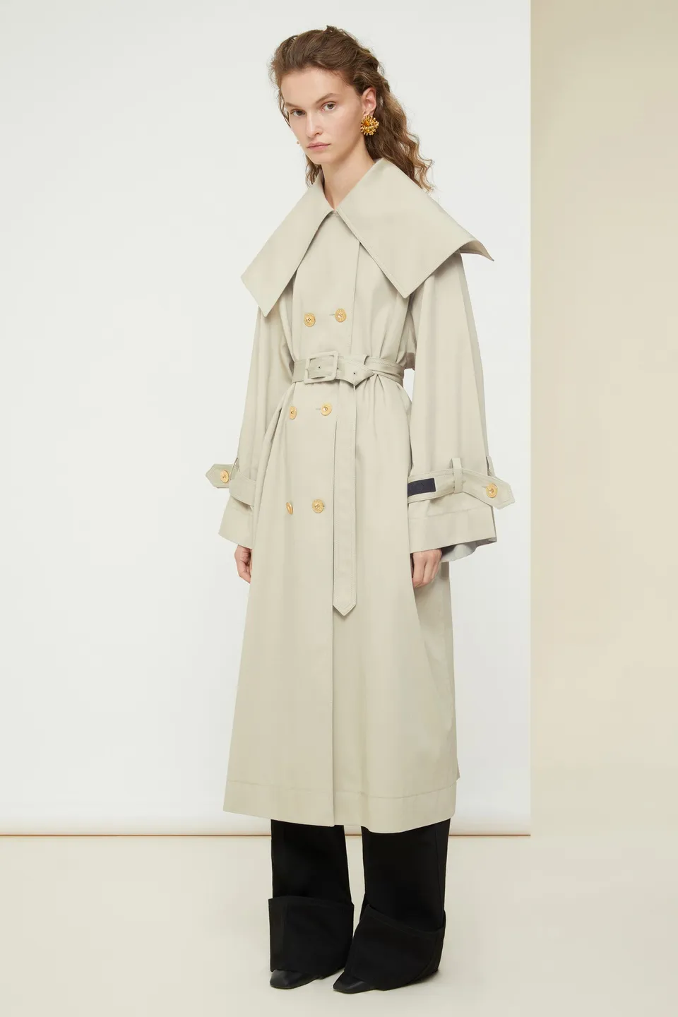 Patou Coats P21OU0090074105S trench Silvery Moon coton bio
