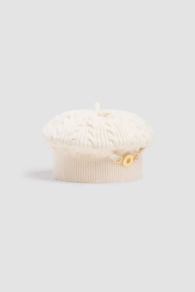Patou H25AC1038041097C béret maille blanc laine
