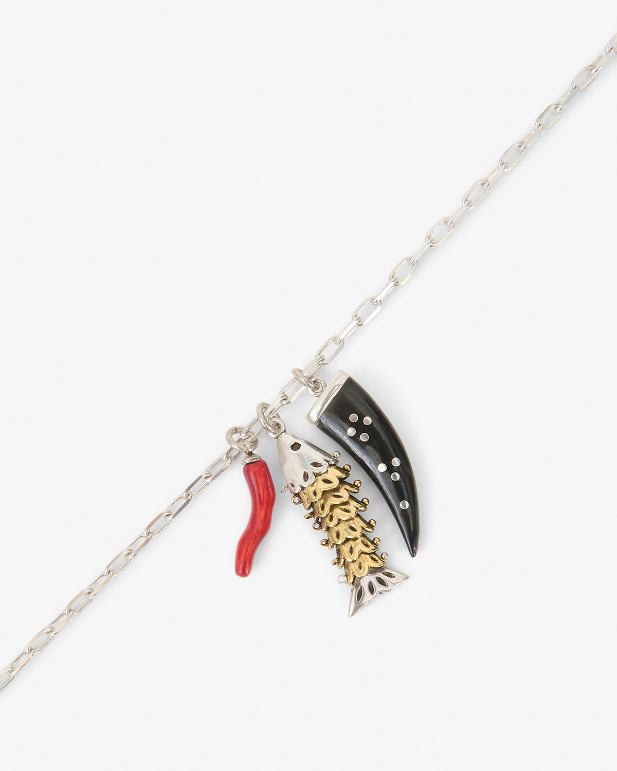 Isabel Marant New River sautoir argenté-doré pendentif